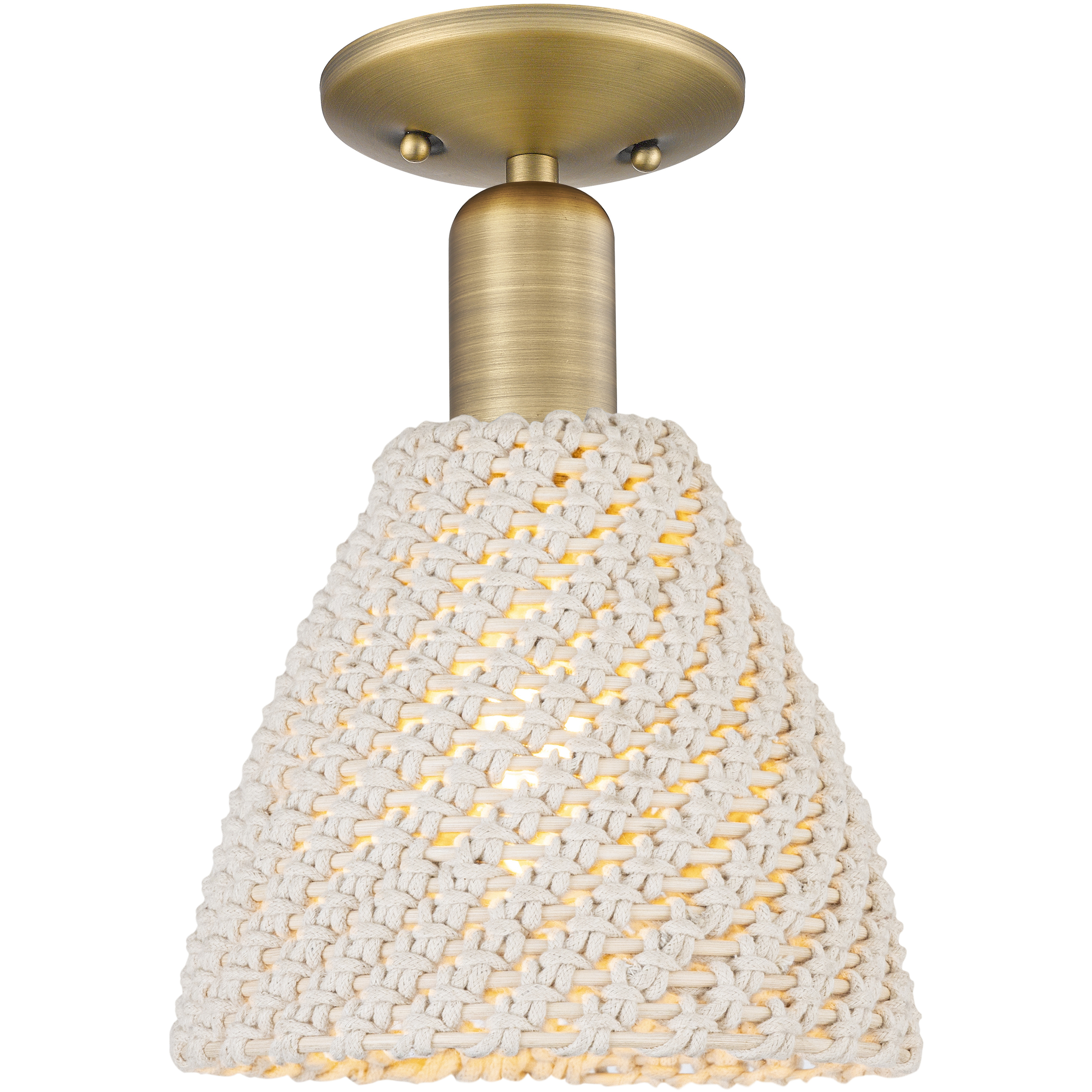 Natural Ballston Dome 1 Light 7.5 inch Brushed Brass Semi-Flush Mount Ceiling Light