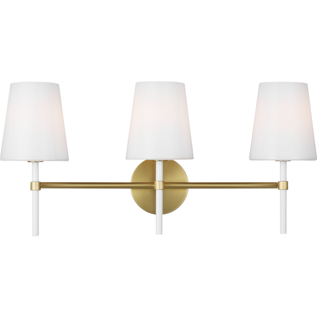 kate spade new york Monroe 3 Light 23 inch Burnished Brass Vanity Light Wall Light in Burnished Brass / Gloss White