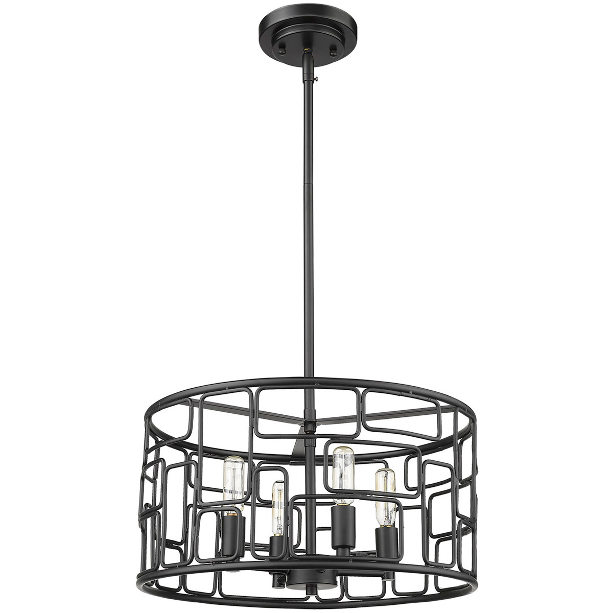 Amoret 4 Light 16 inch Matte Black Convertible Pendant Ceiling Light