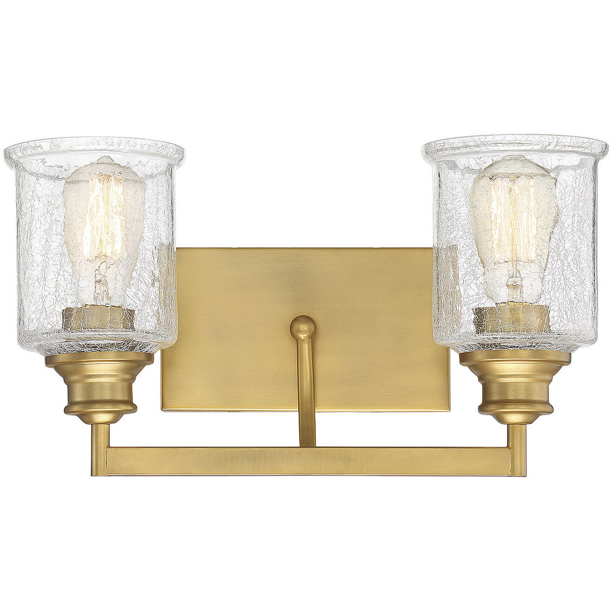 Hampton 2 Light 16 inch Warm Brass Bathroom Vanity Light Wall Light