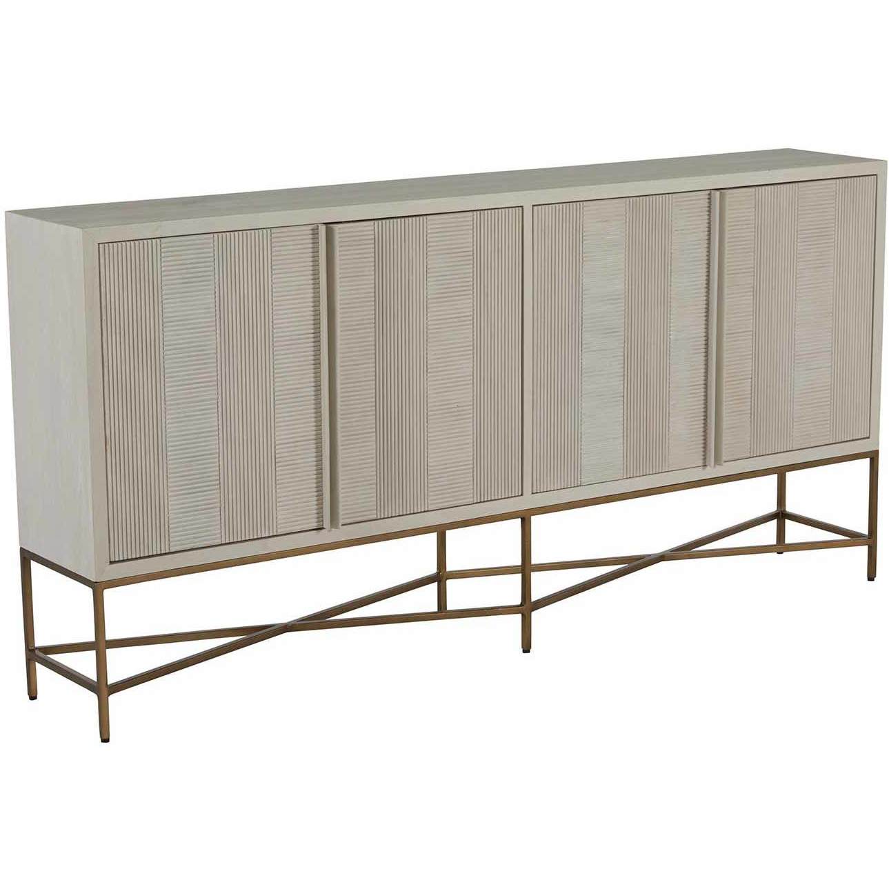Carol Cerused White / Stained Brass Cabinet