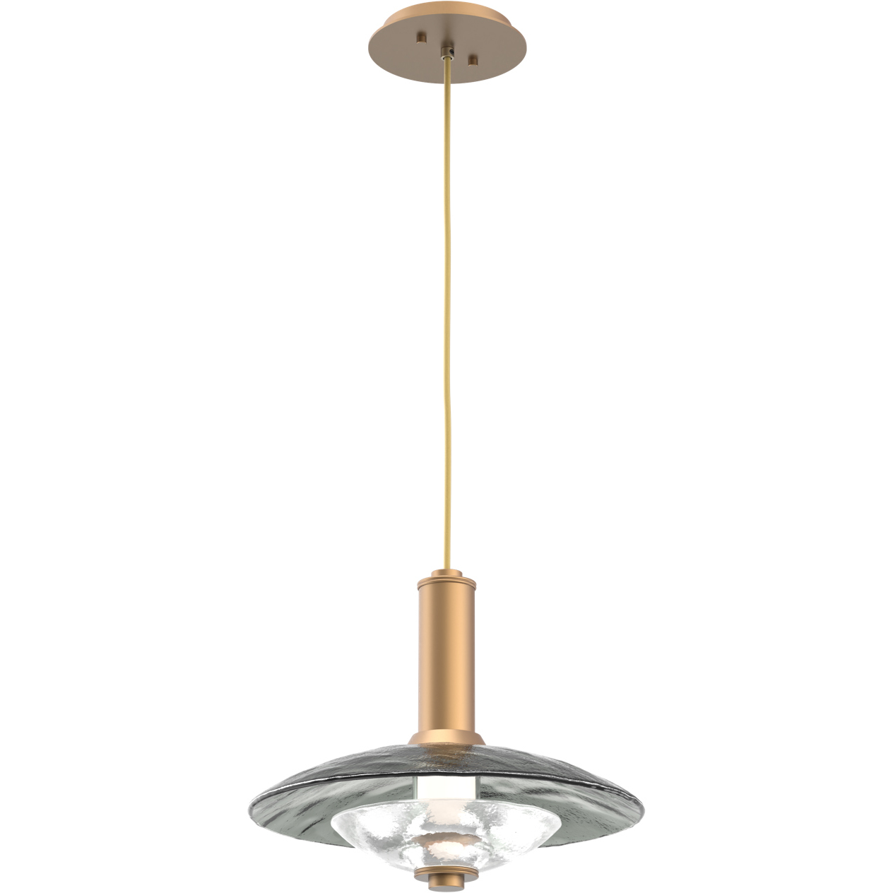 Cirrus LED 9 inch Novel Brass Pendant Ceiling Light in Smoke Granite, Small