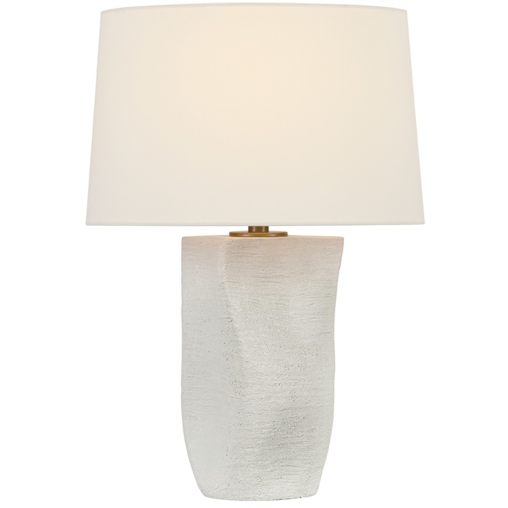 Zorin 23 inch 15 watt Patina Brass and Ceramic Rippling Snow Table Lamp Portable Light