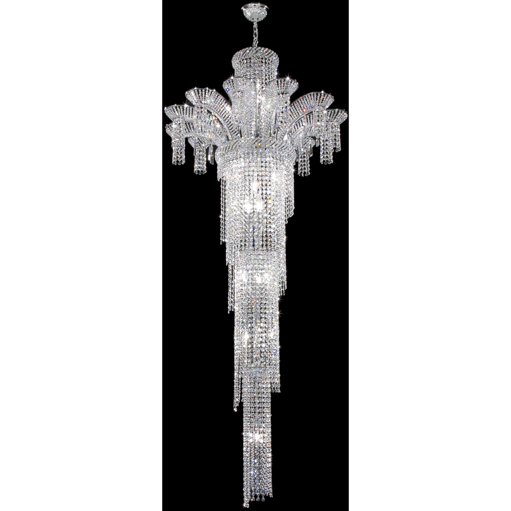 Princess 22 Light 32 inch Silver Entry Chandelier Ceiling Light, Large
