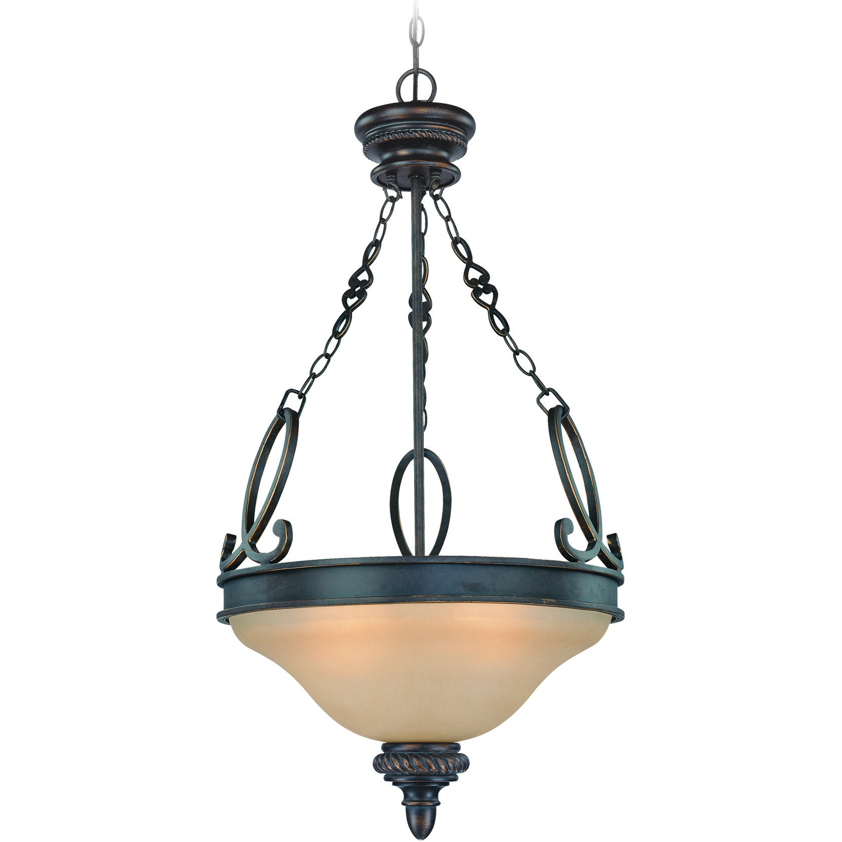 Large inverted bowl sales pendant light