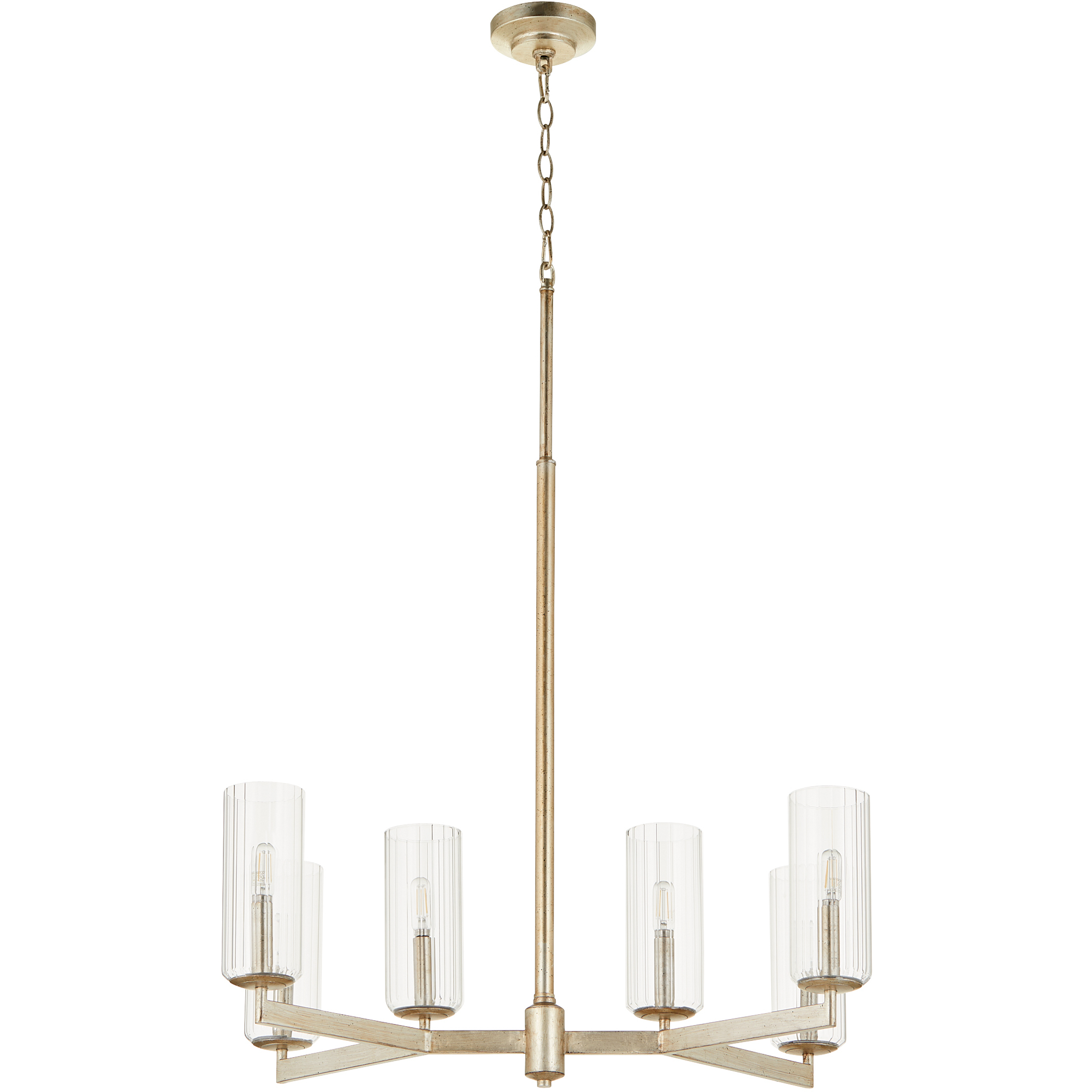 Merrick 6 Light Aged Silver Leaf Chandelier Ceiling Light