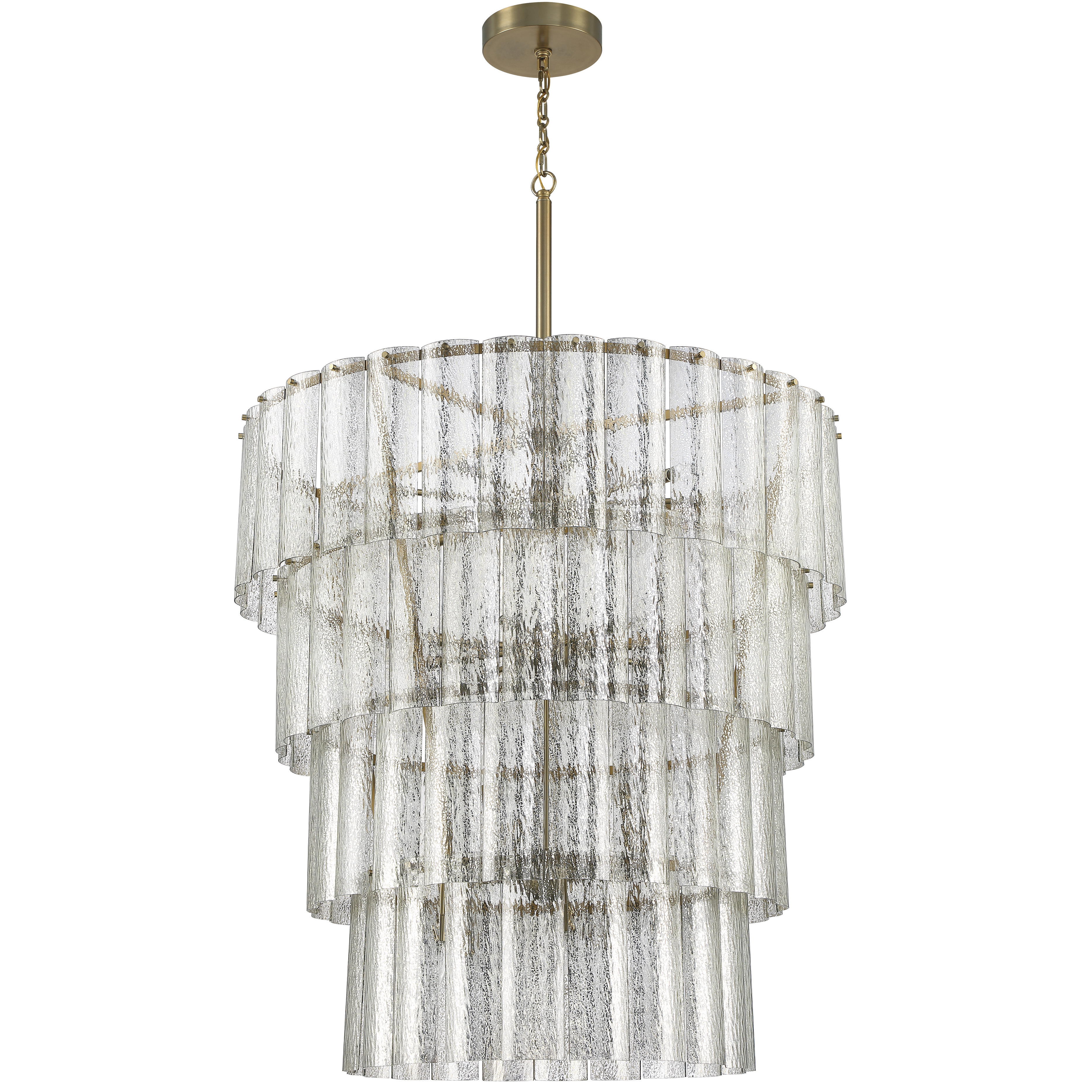 Museo 28 Light 48 inch Satin Brass Chandelier Ceiling Light