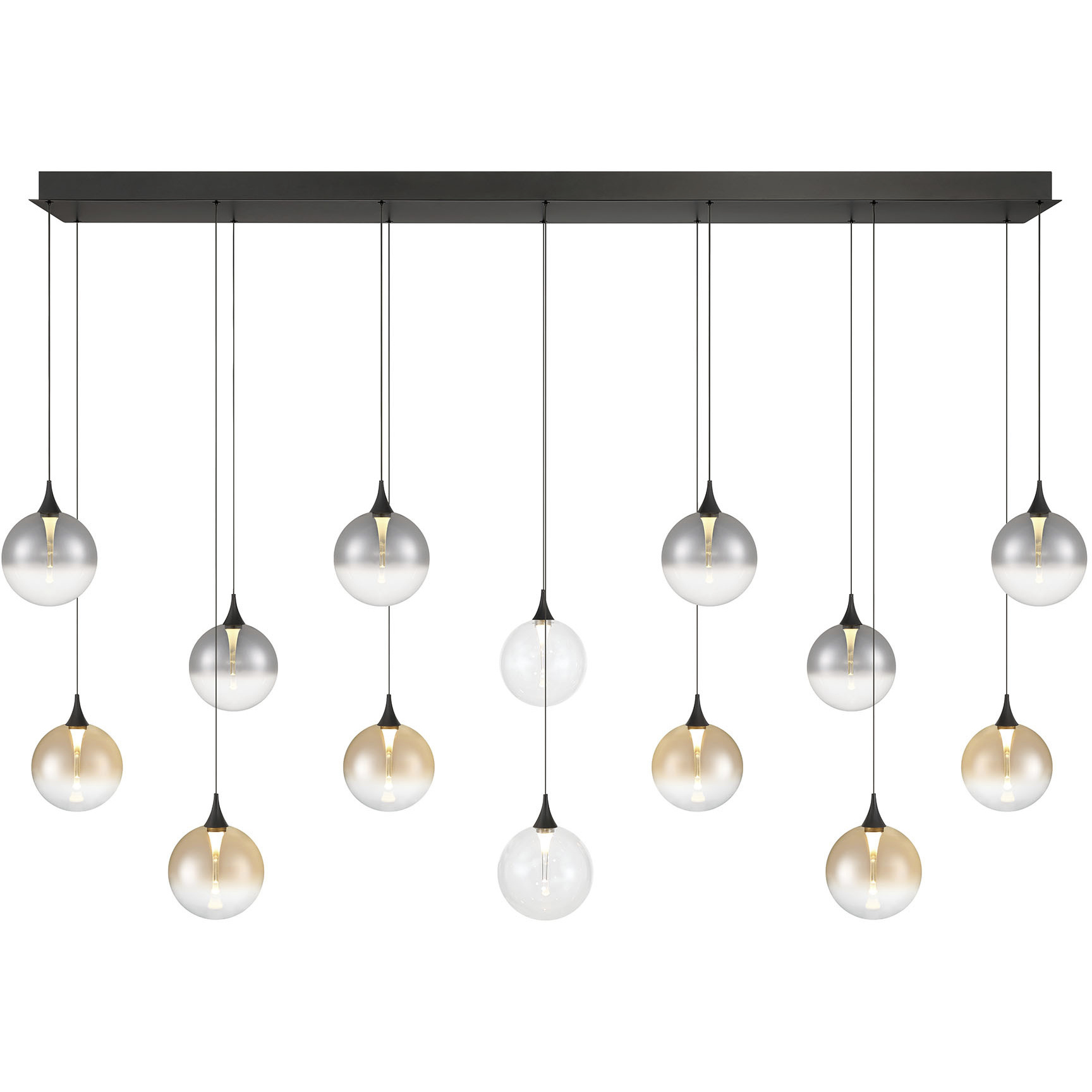 Iissa 14 Light 15.5 inch Black Chandelier Ceiling Light in Mixed
