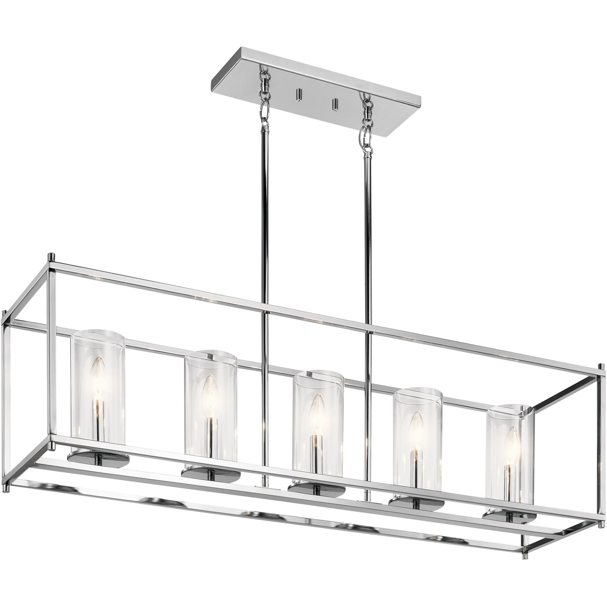 Crosby 5 Light 10 inch Chrome Chandelier Linear Ceiling Light, Single