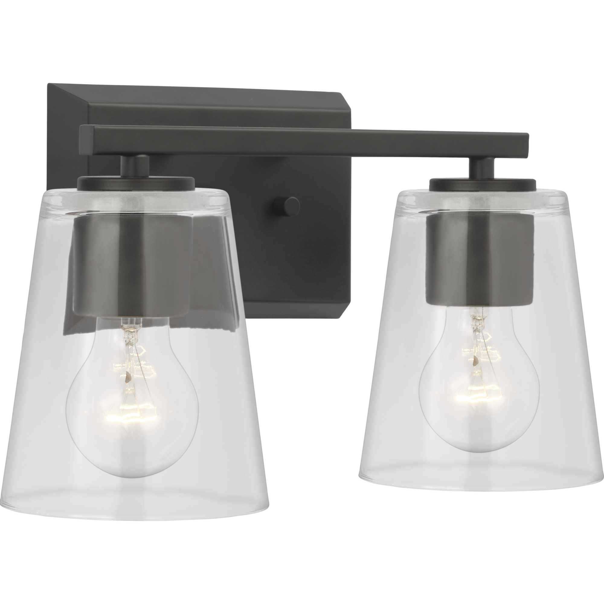 Vertex 2 Light 12.87 inch Matte Black Bath Light Wall Light