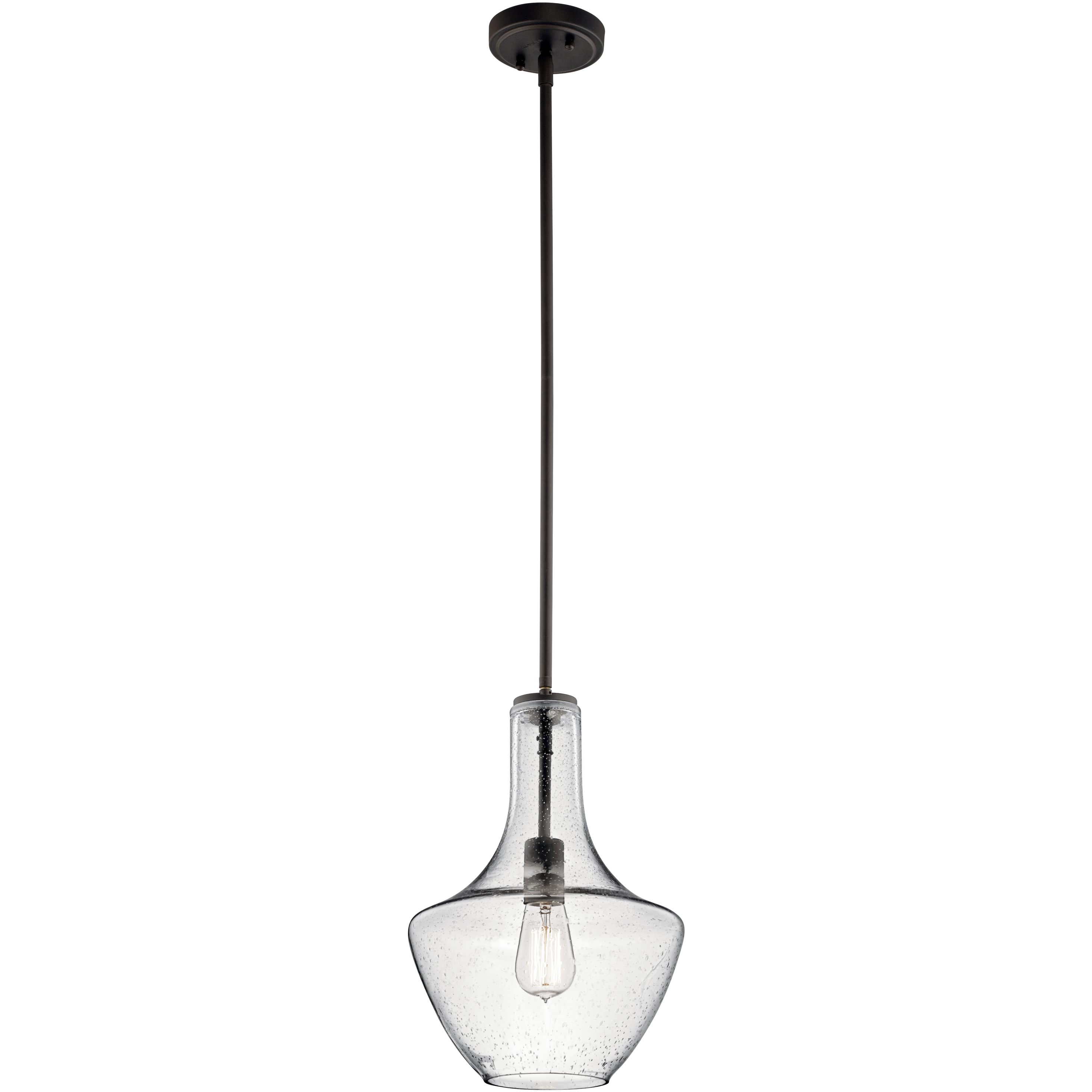 Everly 1 Light 11 inch Olde Bronze Pendant Ceiling Light in Clear Seeded