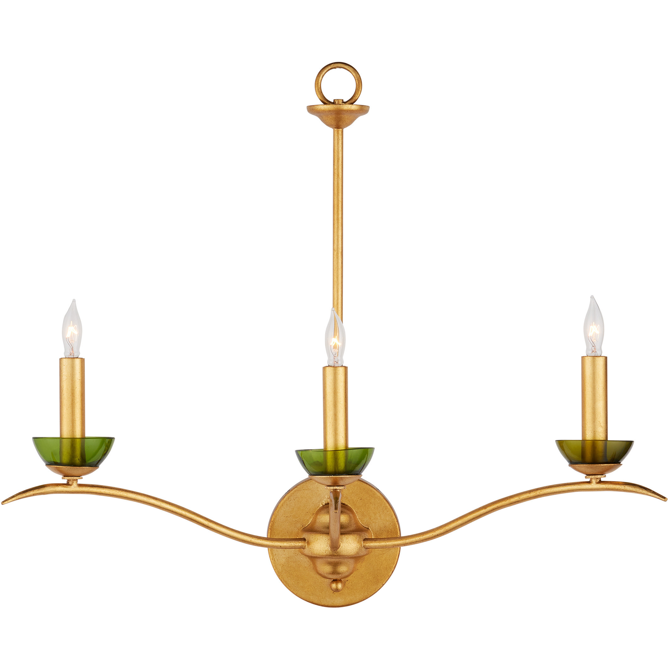 Flannery 3 Light 22.75 inch Contemporary Gold Leaf Wall Sconce Wall Light