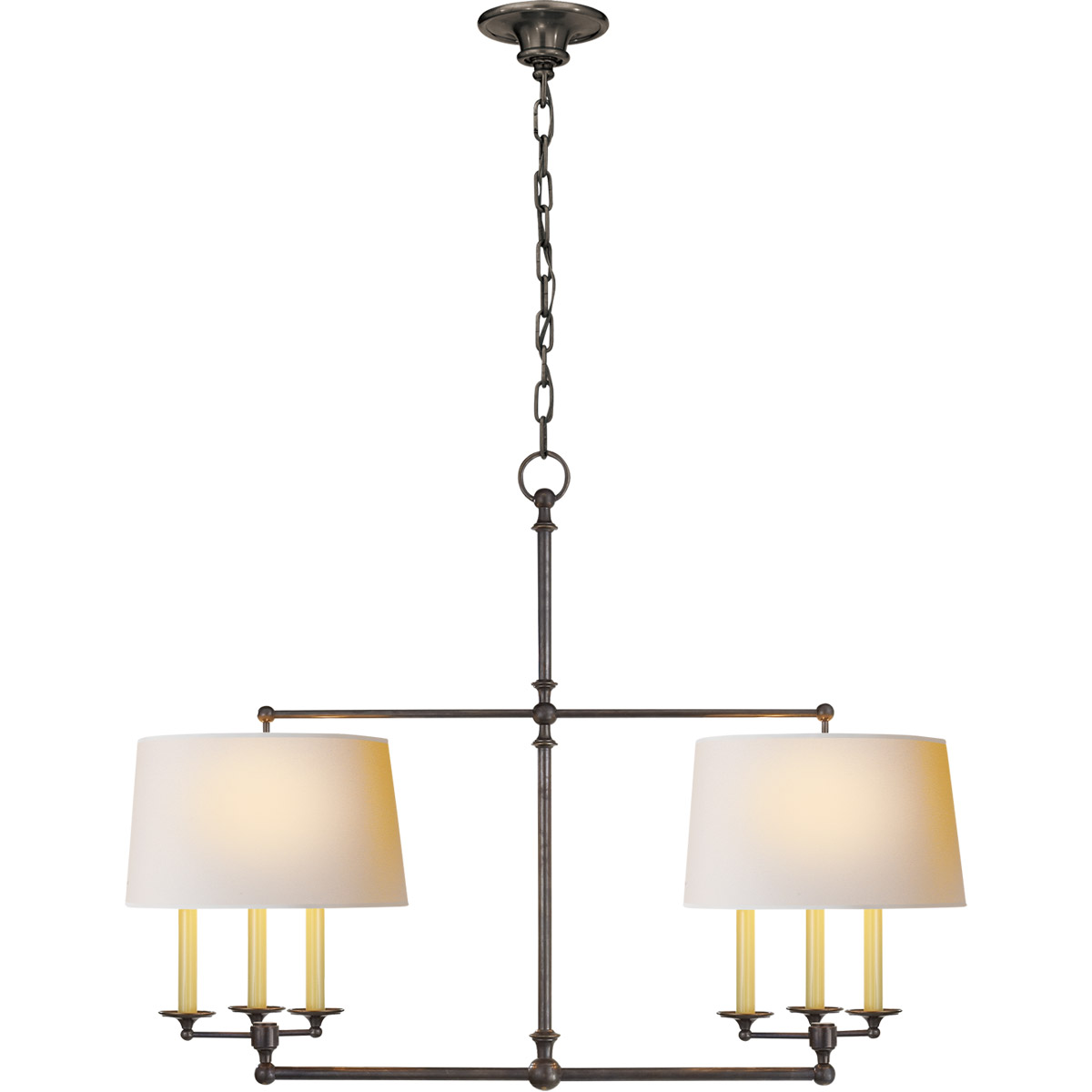 E. F. Chapman Classic 6 Light 42 inch Bronze Linear Pendant Ceiling Light