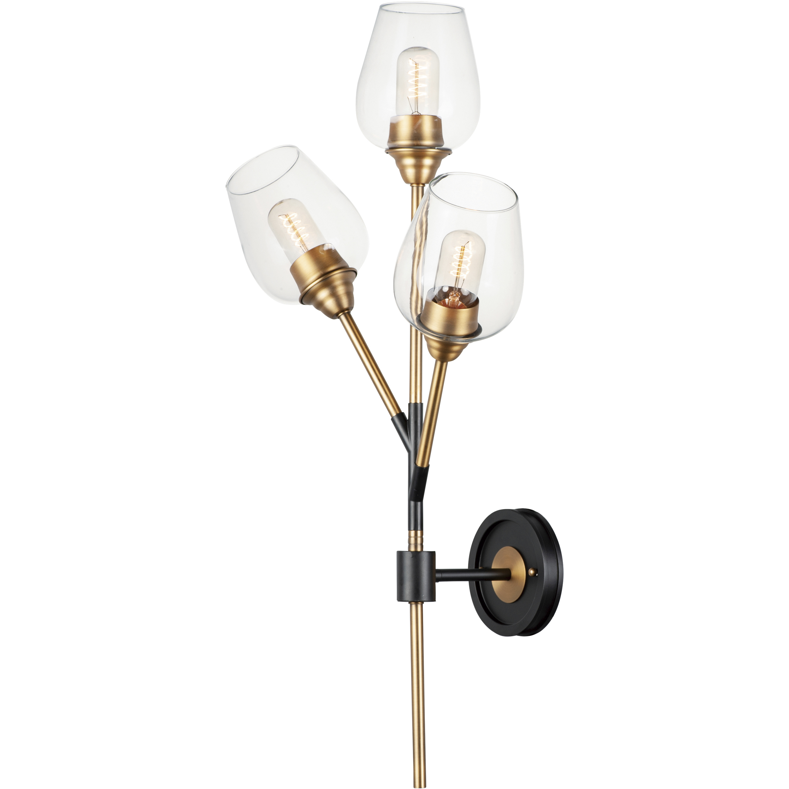 Savvy LED Antique Brass and Black Wall Sconce Wall Light