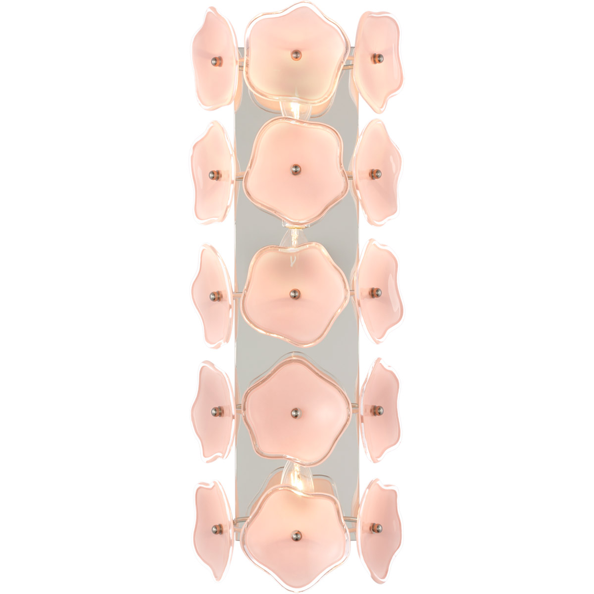 kate spade new york Leighton LED 7.75 inch Polished Nickel Sconce Wall Light in Blush Tinted Glass
