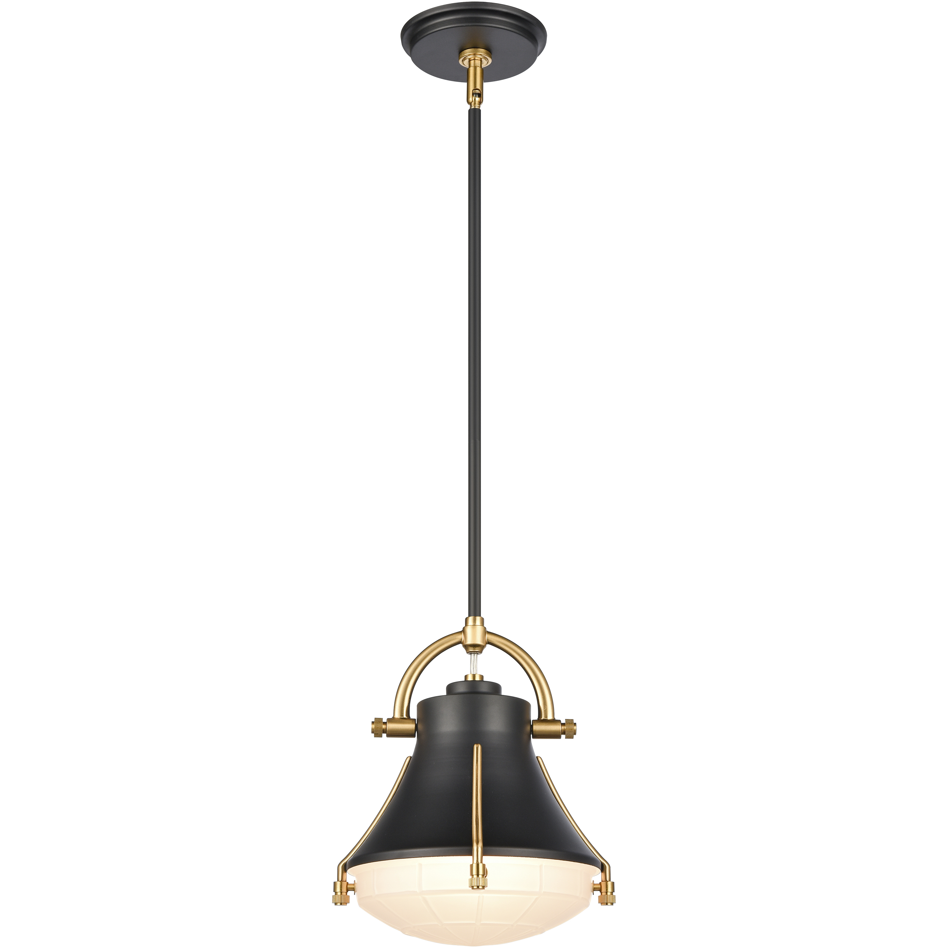 Urbanite 1 Light 9 inch Matte Black with Satin Brass Mini Pendant Ceiling Light