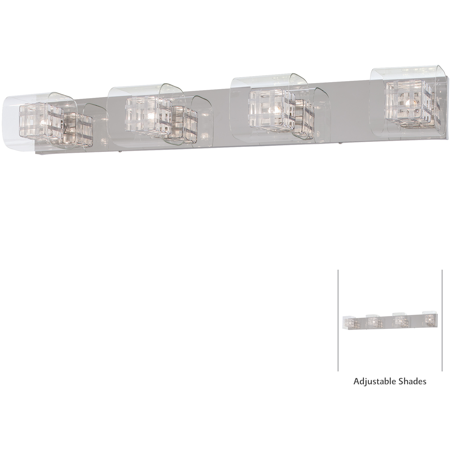 Jewel Box 4 Light 36.75 inch Chrome Bath Light Wall Light