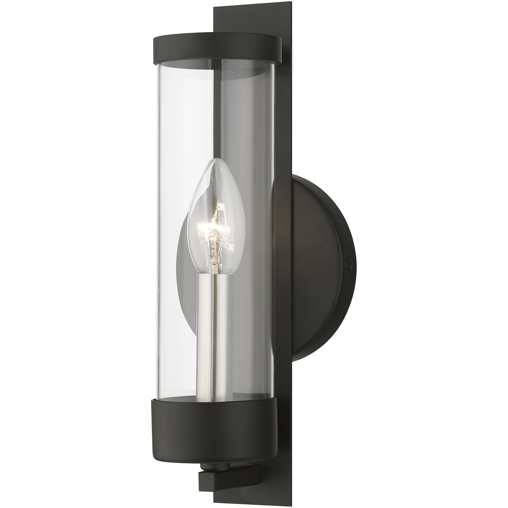 Castleton 1 Light 4.75 inch Black with Brushed Nickel Candle Single Sconce Wall Light, Single