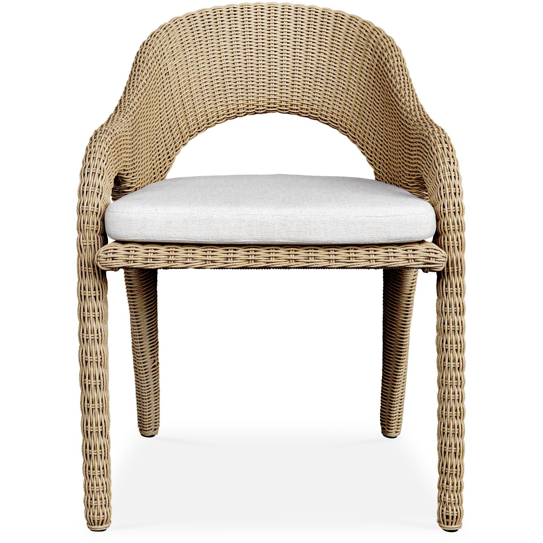 Kavali Natural Honey and Oyster White Outdoor Dining Chair