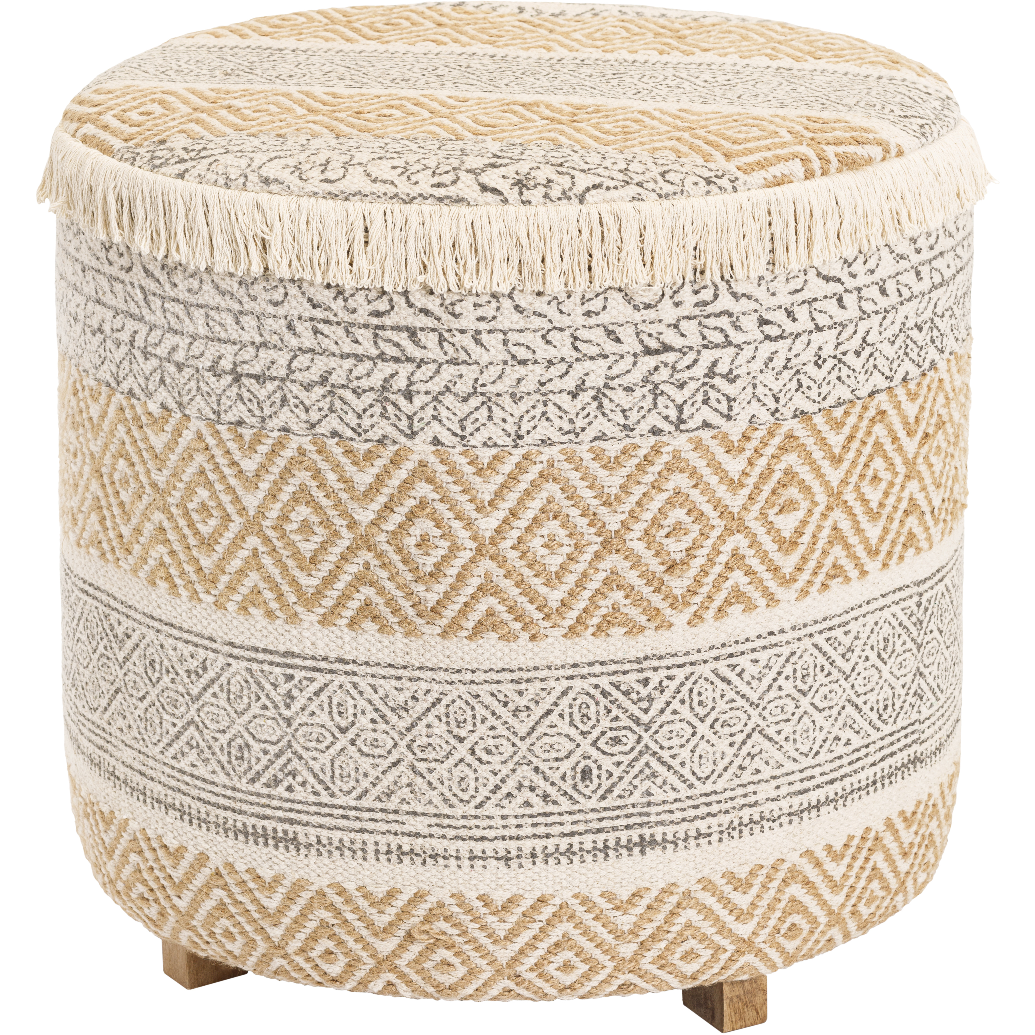 Isaiah 18 inch Light Grey Ottoman