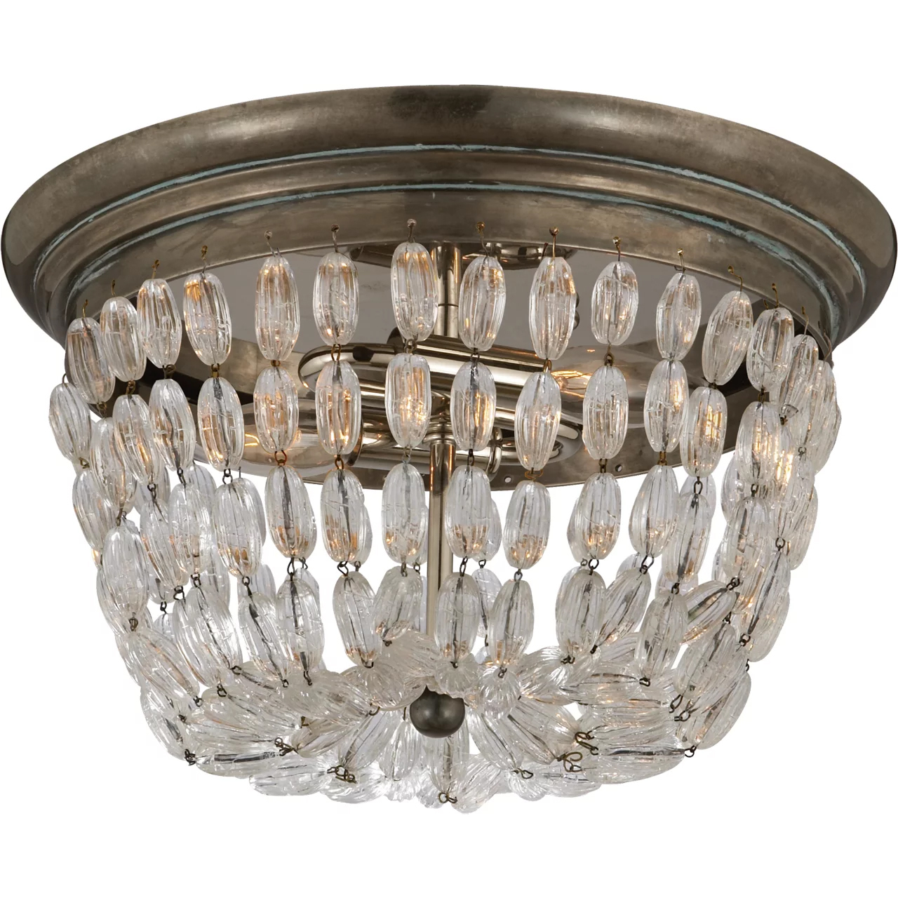 Chapman & Myers Paris Flea Market 2 Light 13 inch Sheffield Silver Flush Mount Ceiling Light, Medium