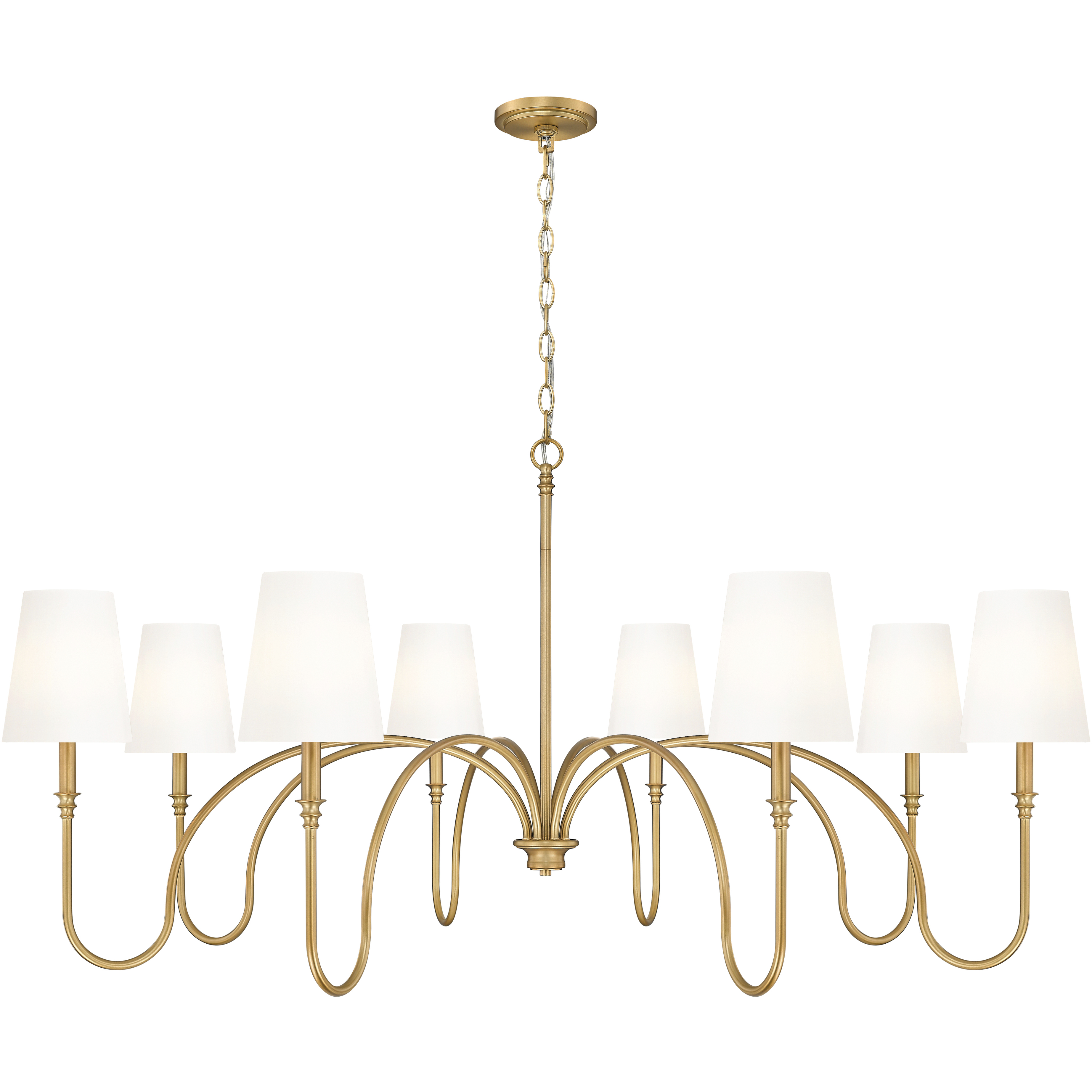 Jisele 8 Light 58.75 inch Rubbed Brass Chandelier Ceiling Light