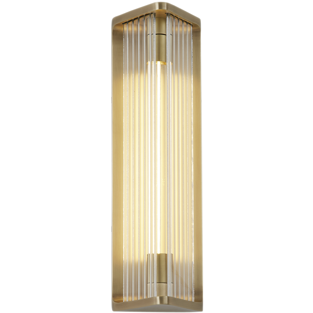 Sabre LED 4.38 inch Ribbed Glass/Vintage Brass ADA Wall/Ceiling Light Wall Light