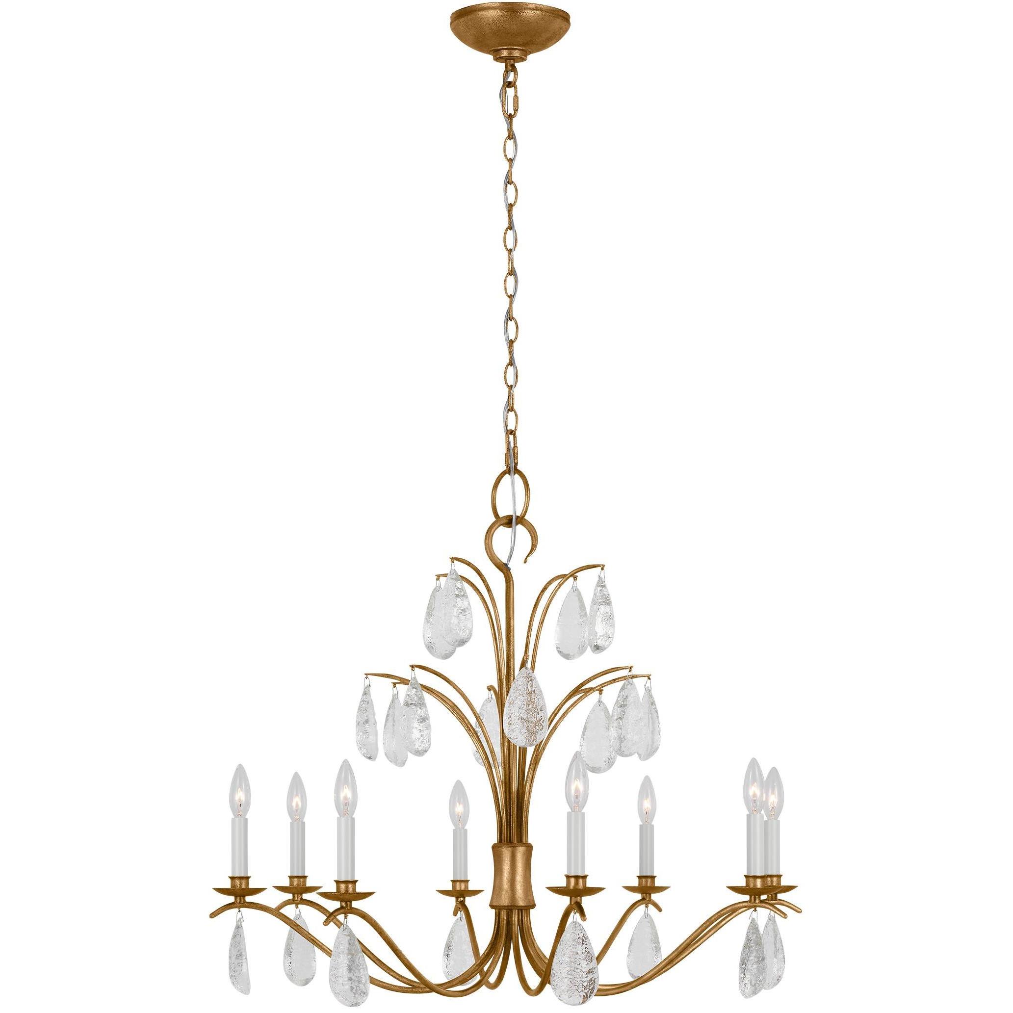 C&M by Chapman & Myers Shannon 8 Light 32.63 inch Antique Gild Chandelier Ceiling Light