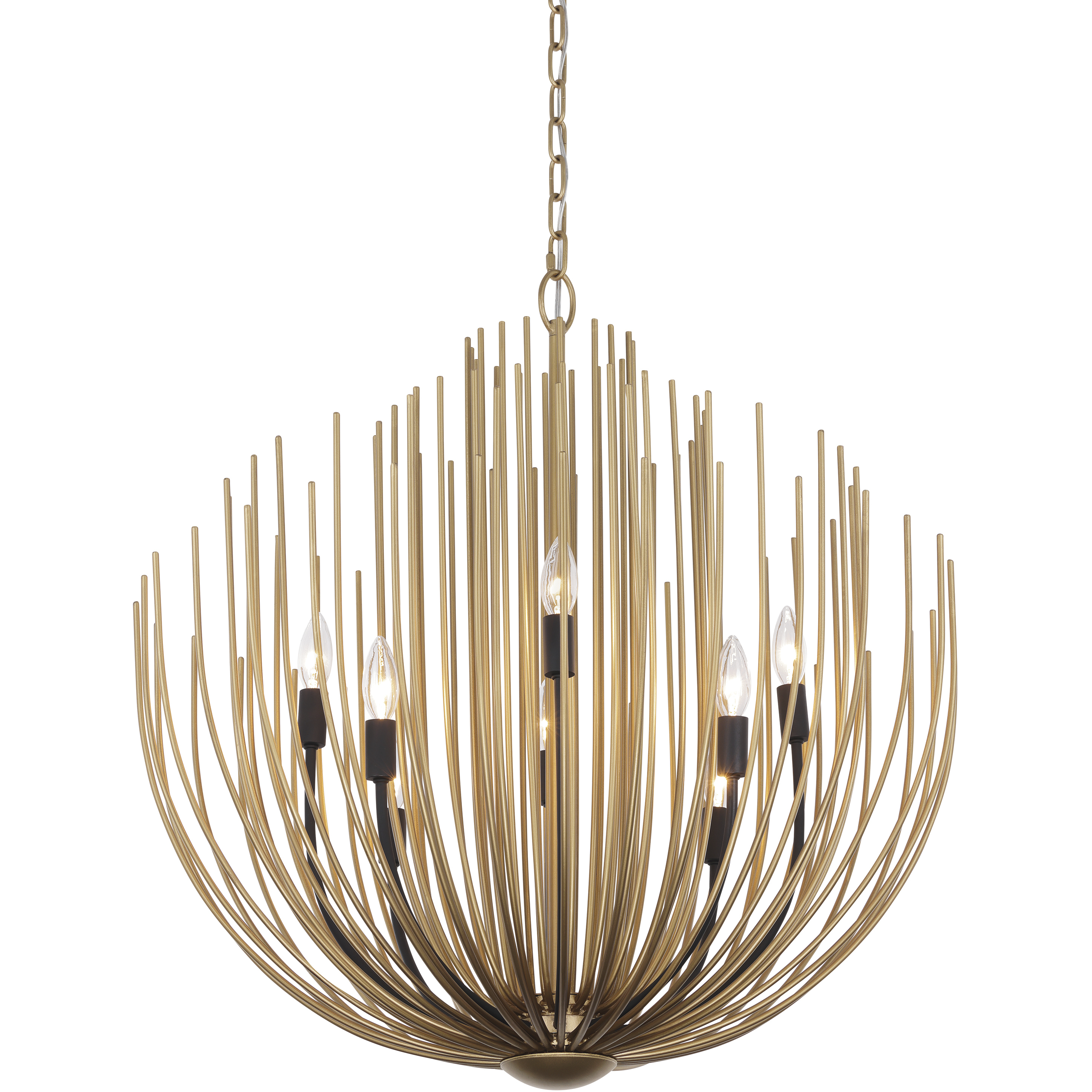 Florenza 8 Light 28 inch Legacy Brass and Dark Matte Black Chandelier Ceiling Light