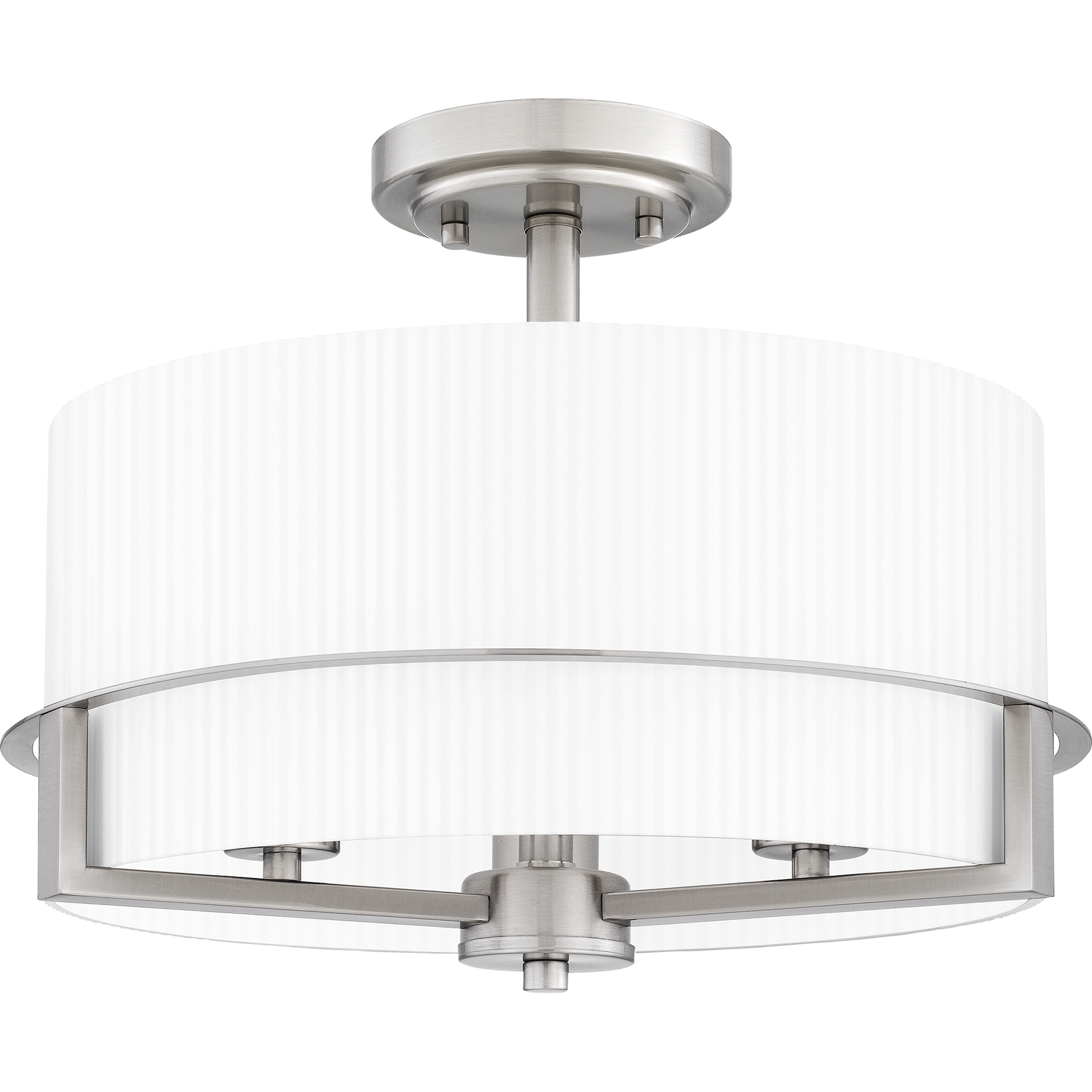 Seymour 3 Light 15 inch Brushed Nickel Semi-Flush Mount Ceiling Light, Medium