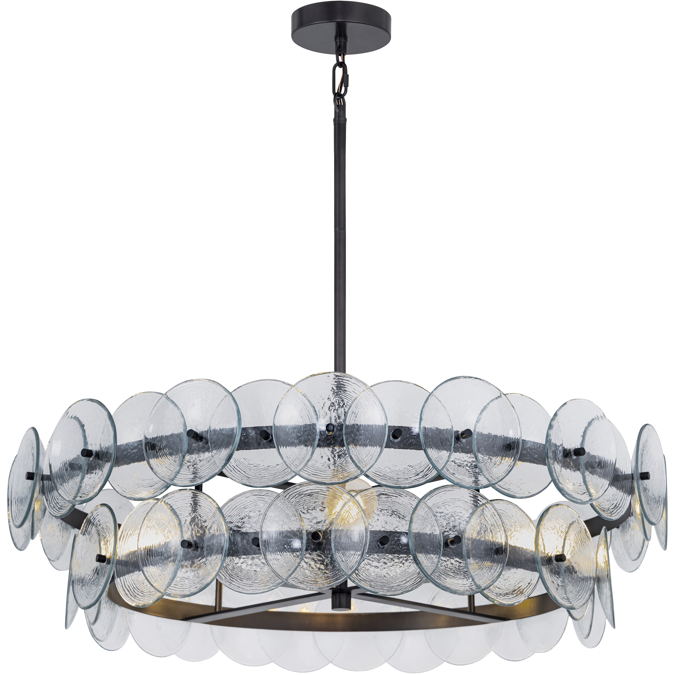 Loren 6 Light 32 inch Gunmetal Multi-Tier Chandelier Ceiling Light in Textured Clear