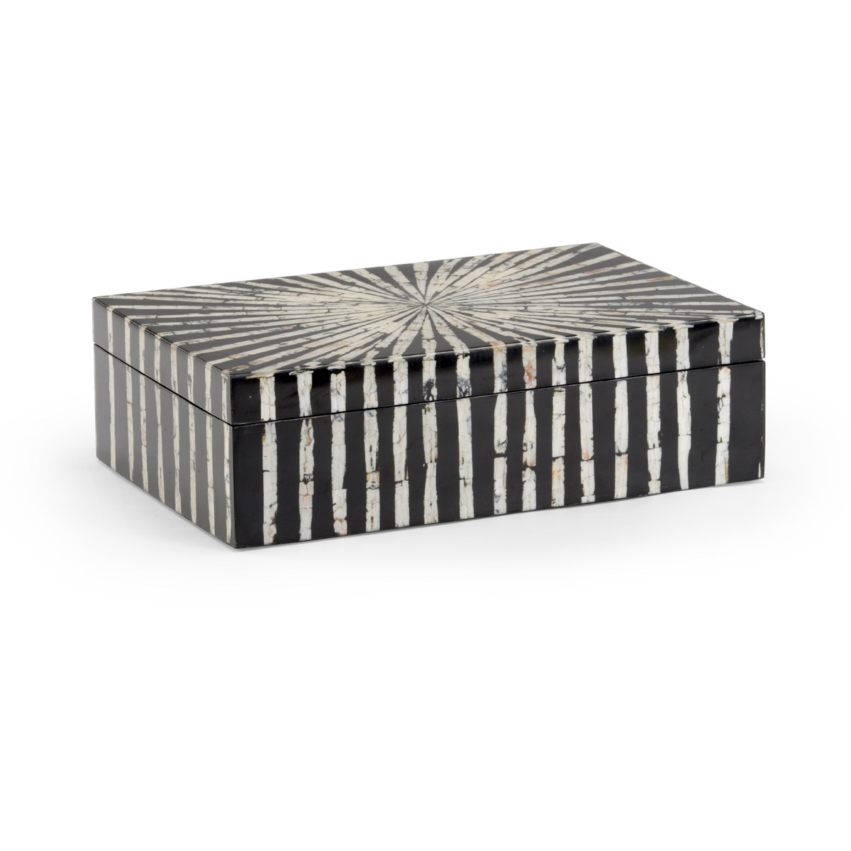 Chelsea House 14 inch Black/White Razor Shell Decorative Box