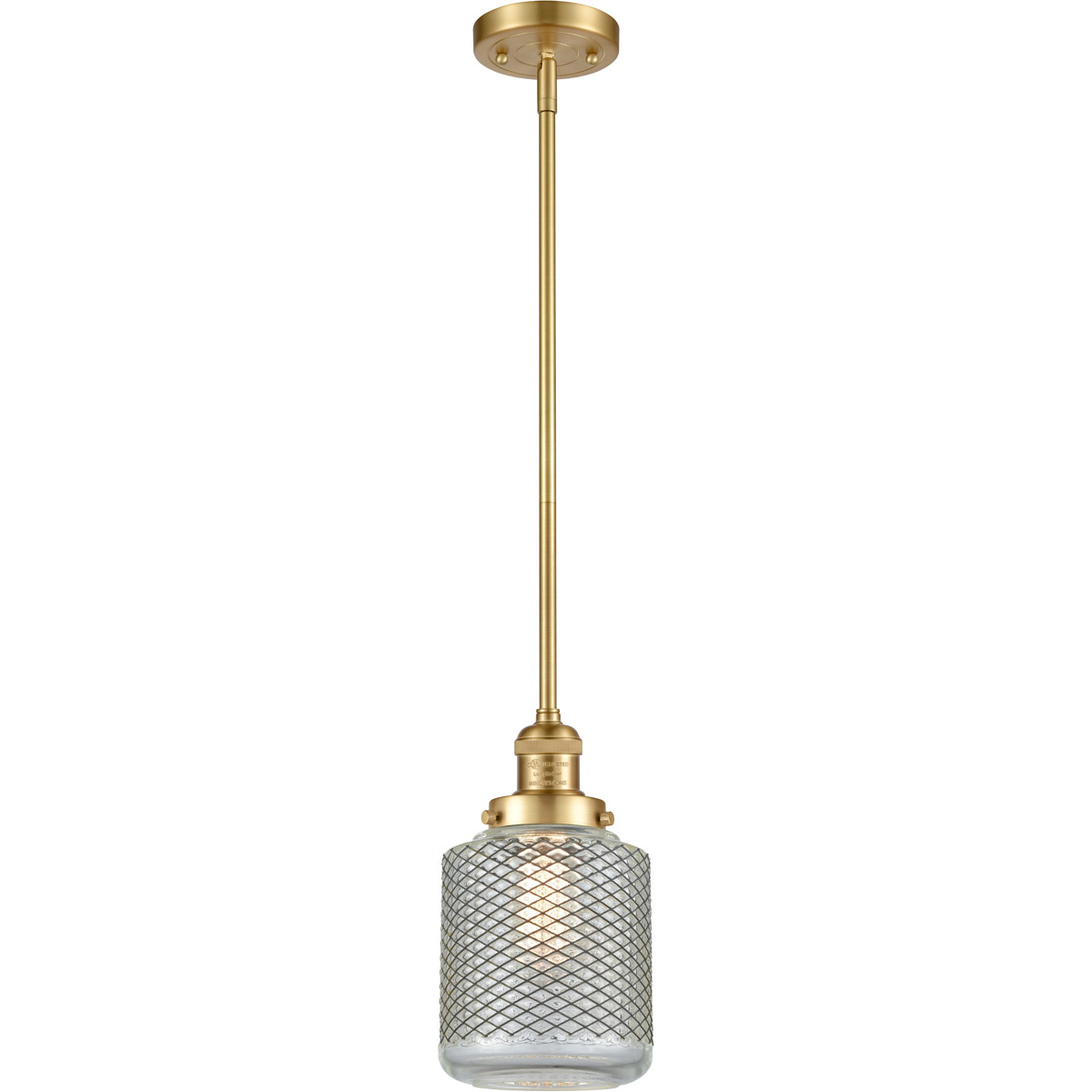 Franklin Restoration Stanton 1 Light 6 inch Satin Gold Mini Pendant Ceiling Light, Franklin Restoration