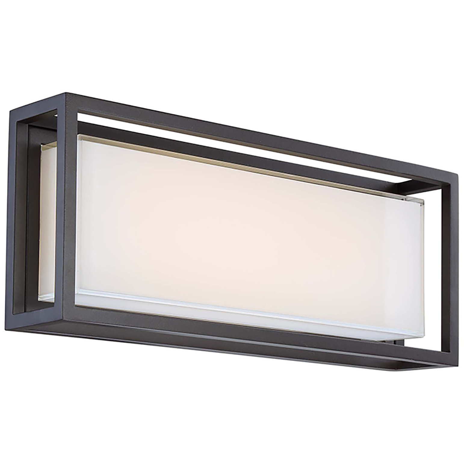 Framed LED 10 inch Bronze Outdoor Wall Light in 20in.