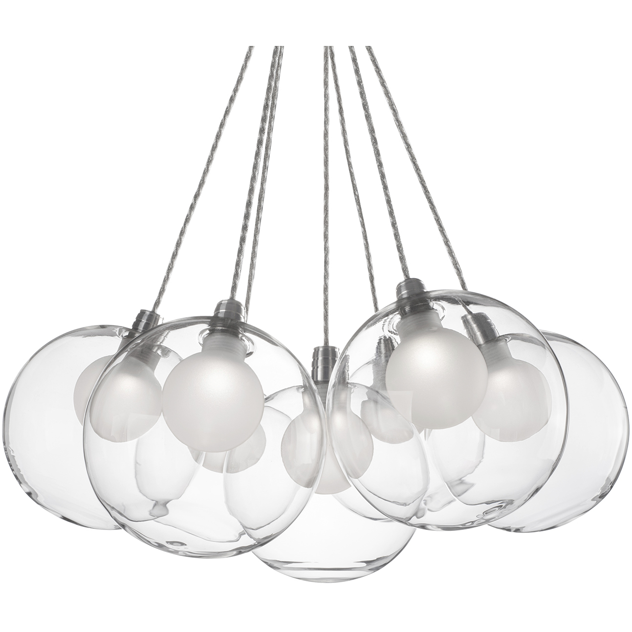 Bolla LED 16.5 inch Chrome Chandelier Ceiling Light in Clear Glass Shade