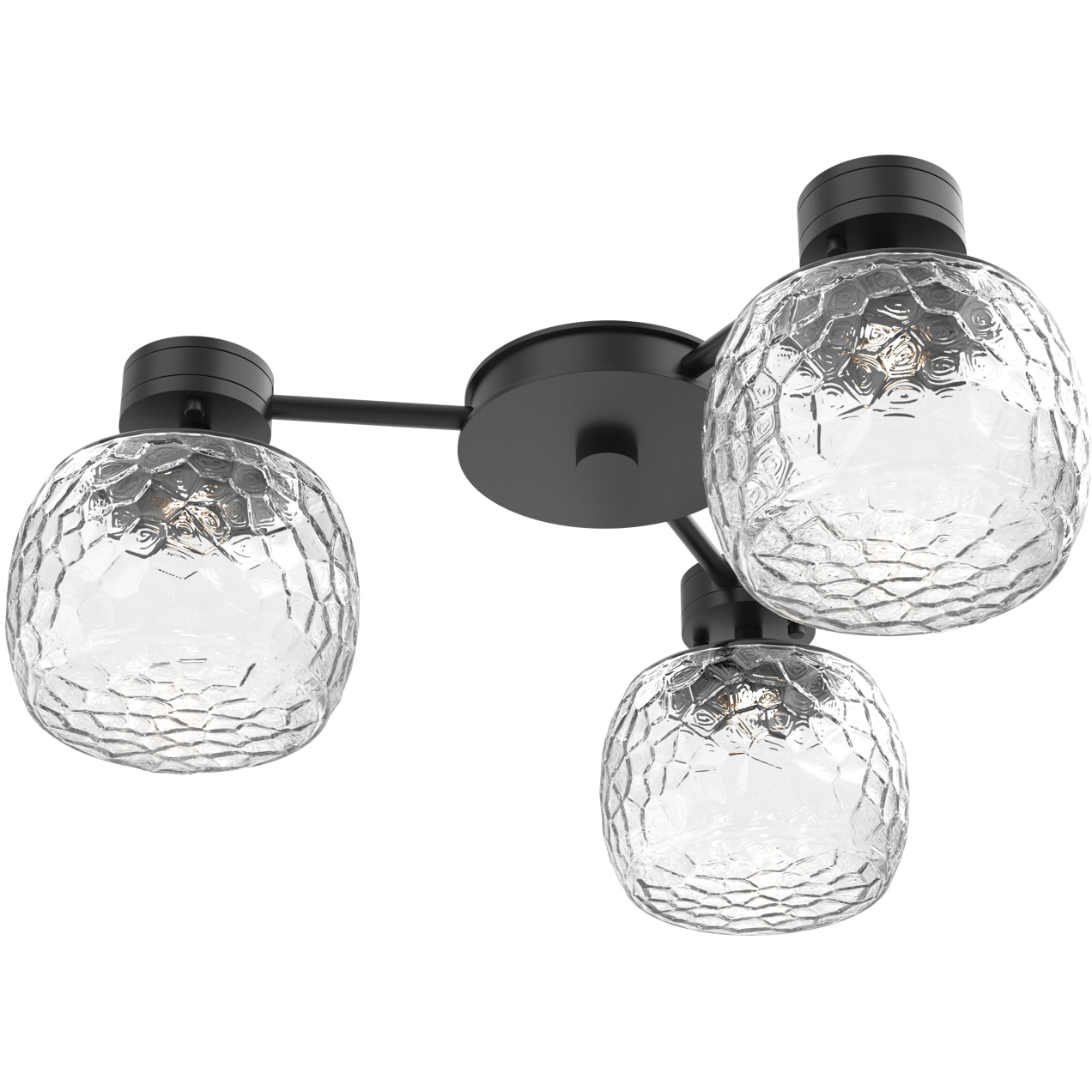 Hub Ceiling Vessel LED 24 inch Matte Black Hub & Spoke Ceiling Light in Clear ...