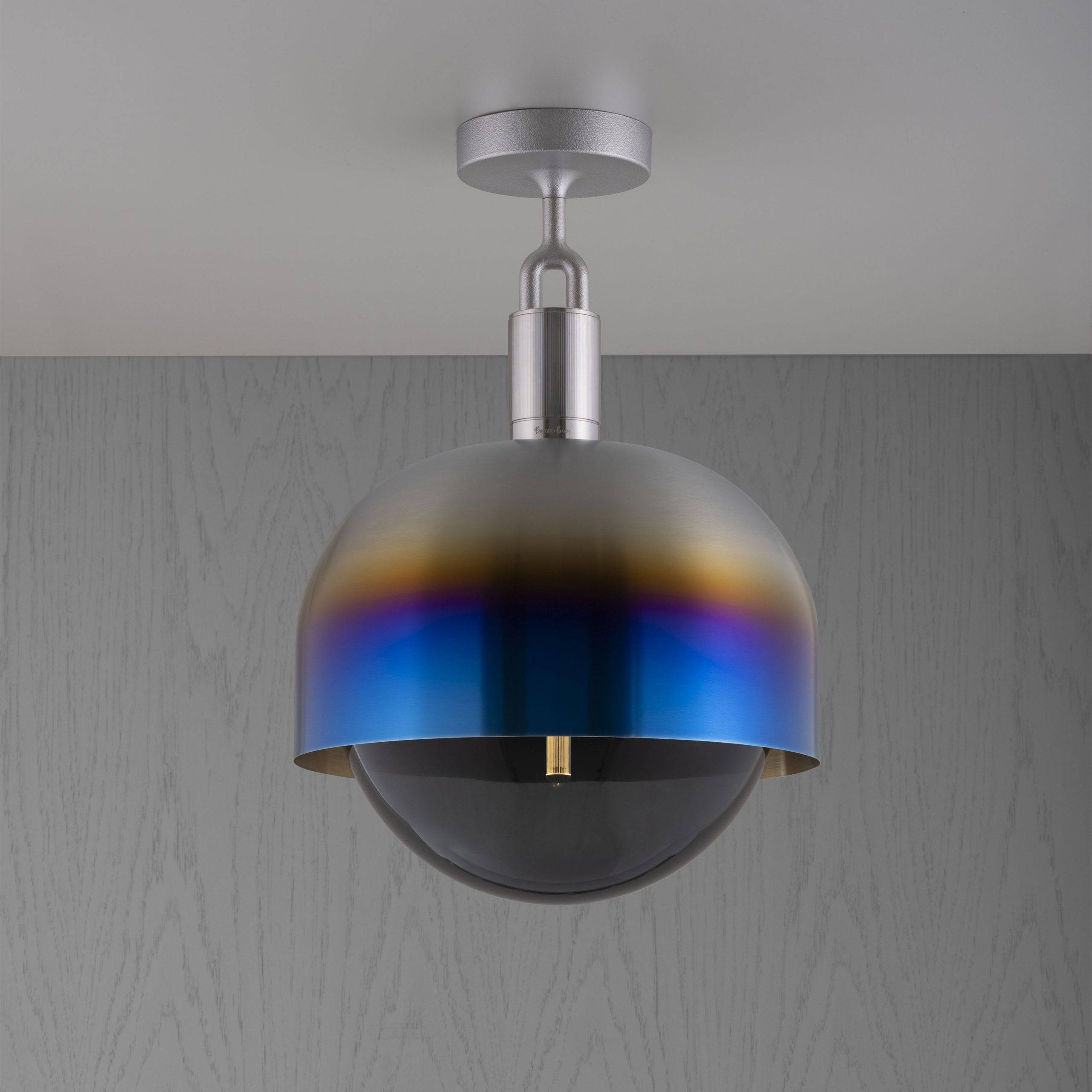 Forked LED 13.39 inch Burnt Steel Flush Mount Ceiling Light