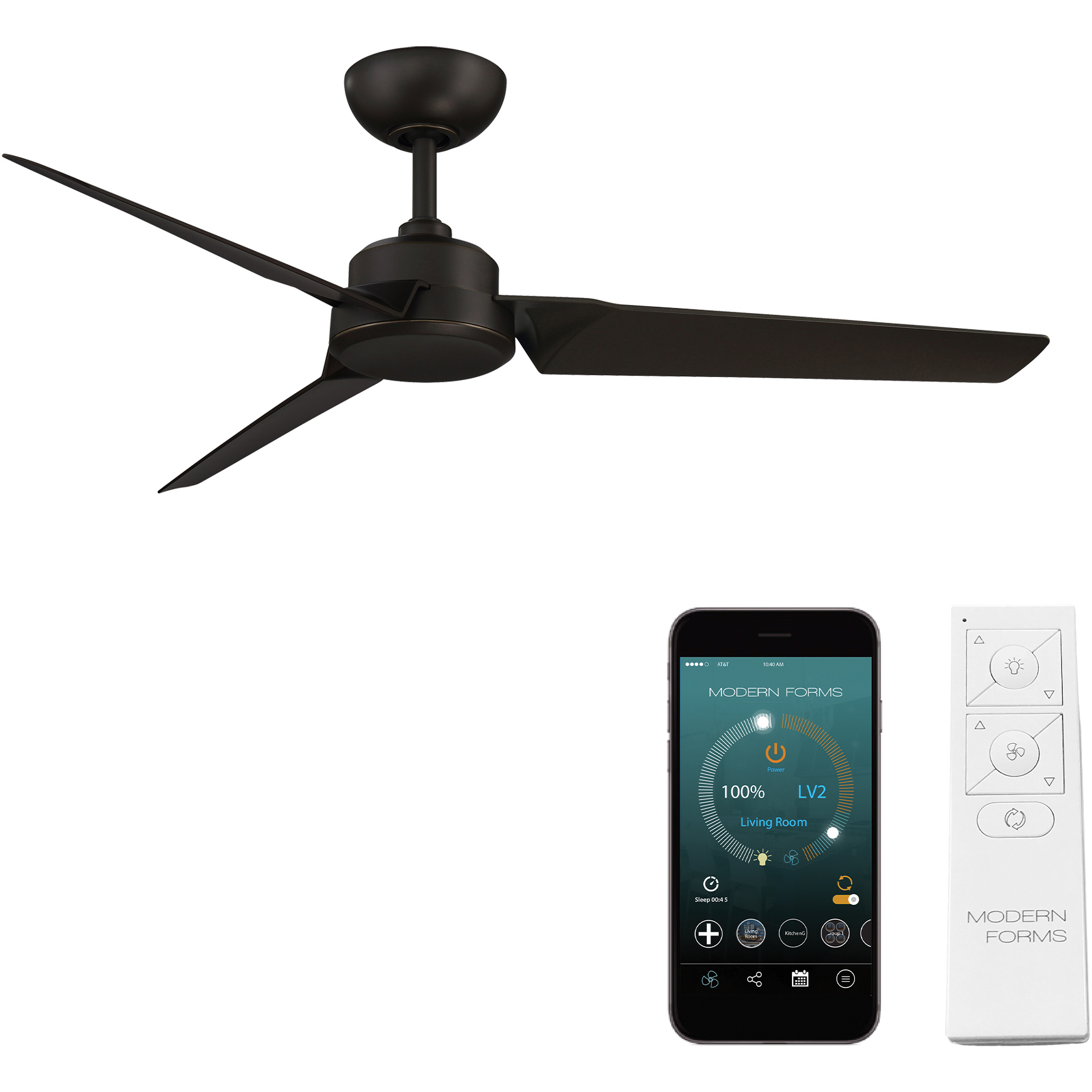 Roboto 52 inch Oil Rubbed Bronze Downrod Ceiling Fan