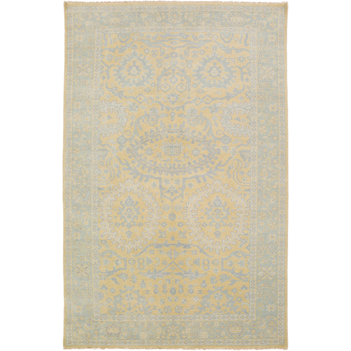 Cappadocia 36 X 24 inch Wheat, Denim, Mint, Dark Green Rug