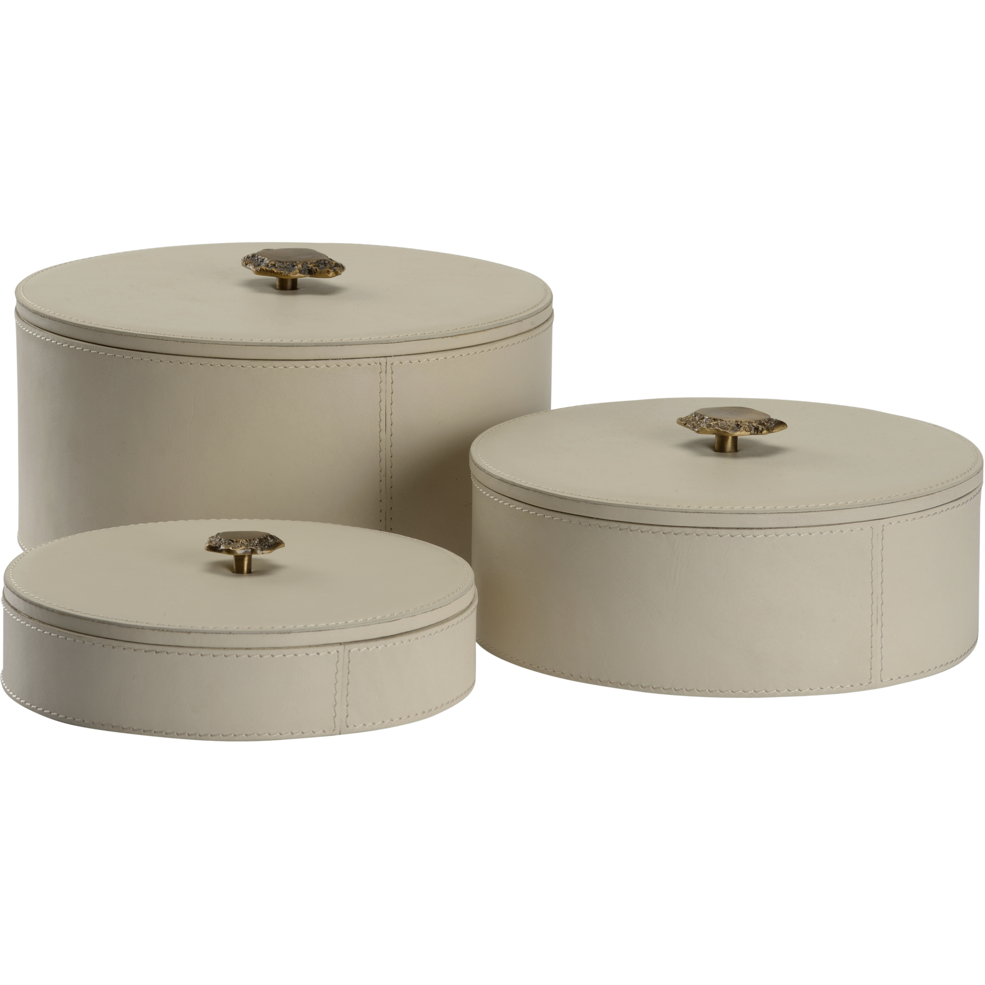 Arabella 10.25 inch White/Cream Boxes, Set of 3