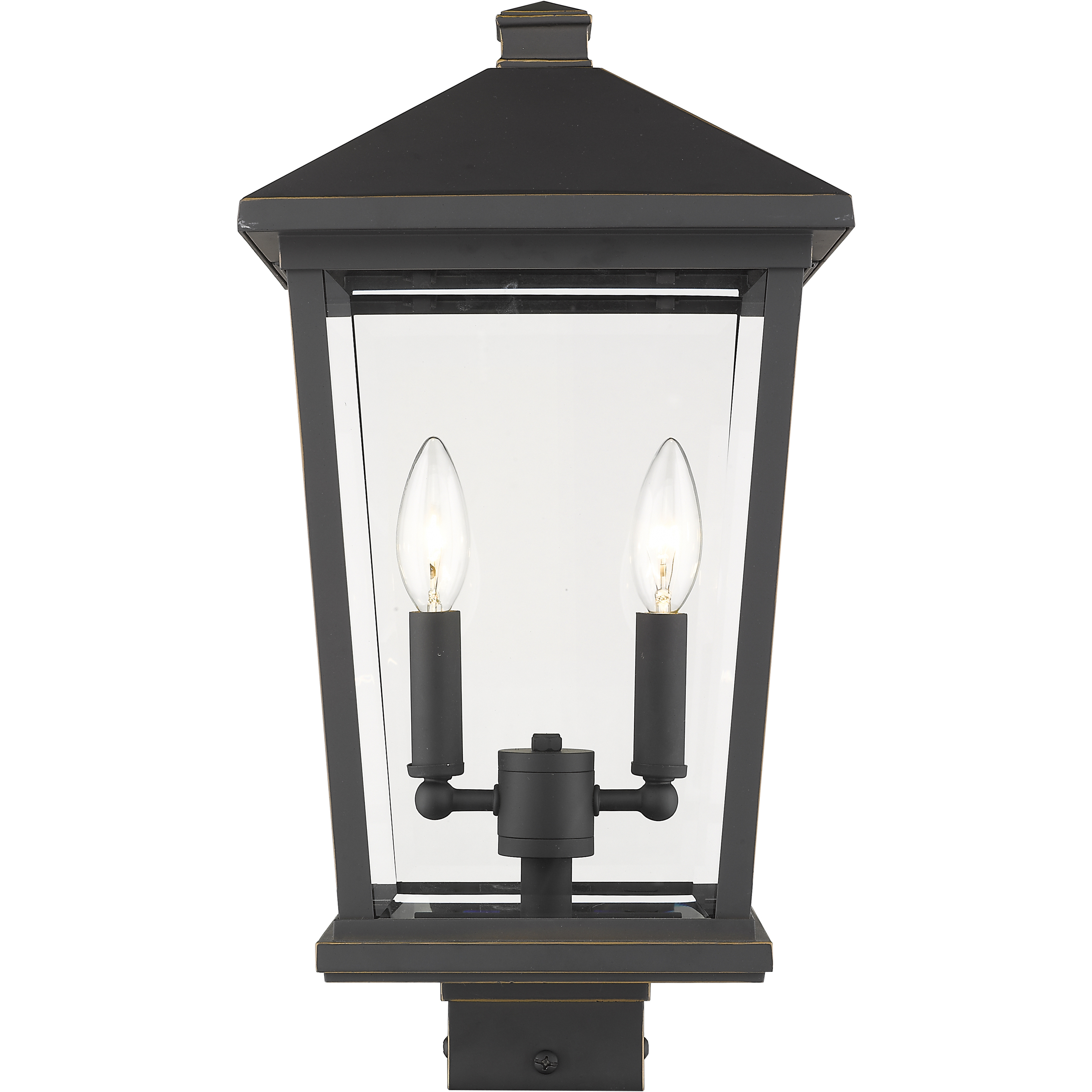 Beacon 2 Light 19.5 inch Oil Rubbed Bronze Outdoor Post Mount Fixture