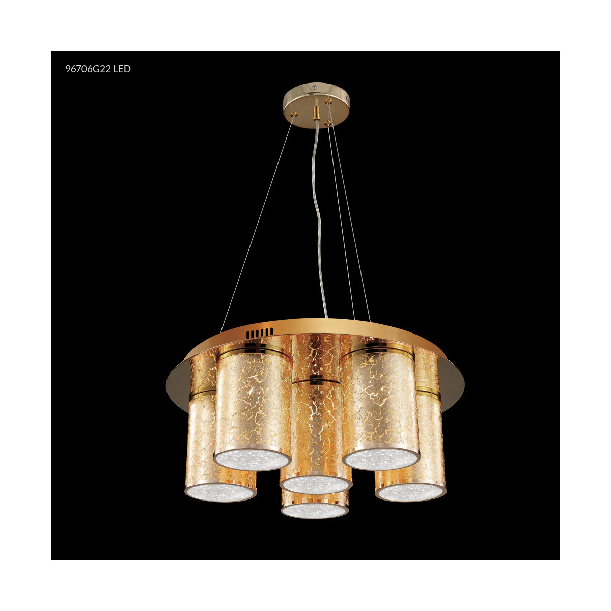 Gold Leaf 6 Light 20 inch Gold Chandelier Ceiling Light