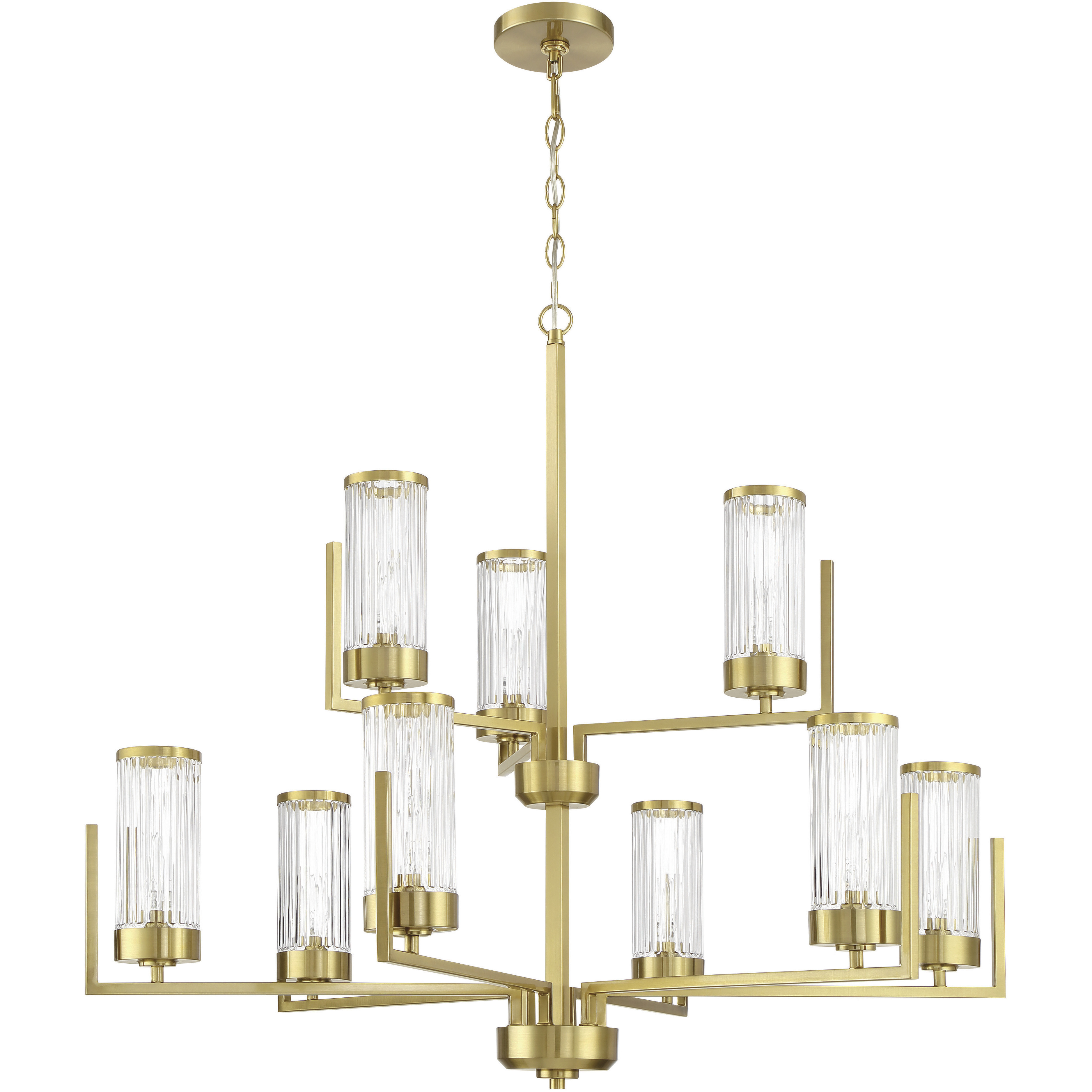Whittley 9 Light 35.88 inch Satin Brass Chandelier Ceiling Light