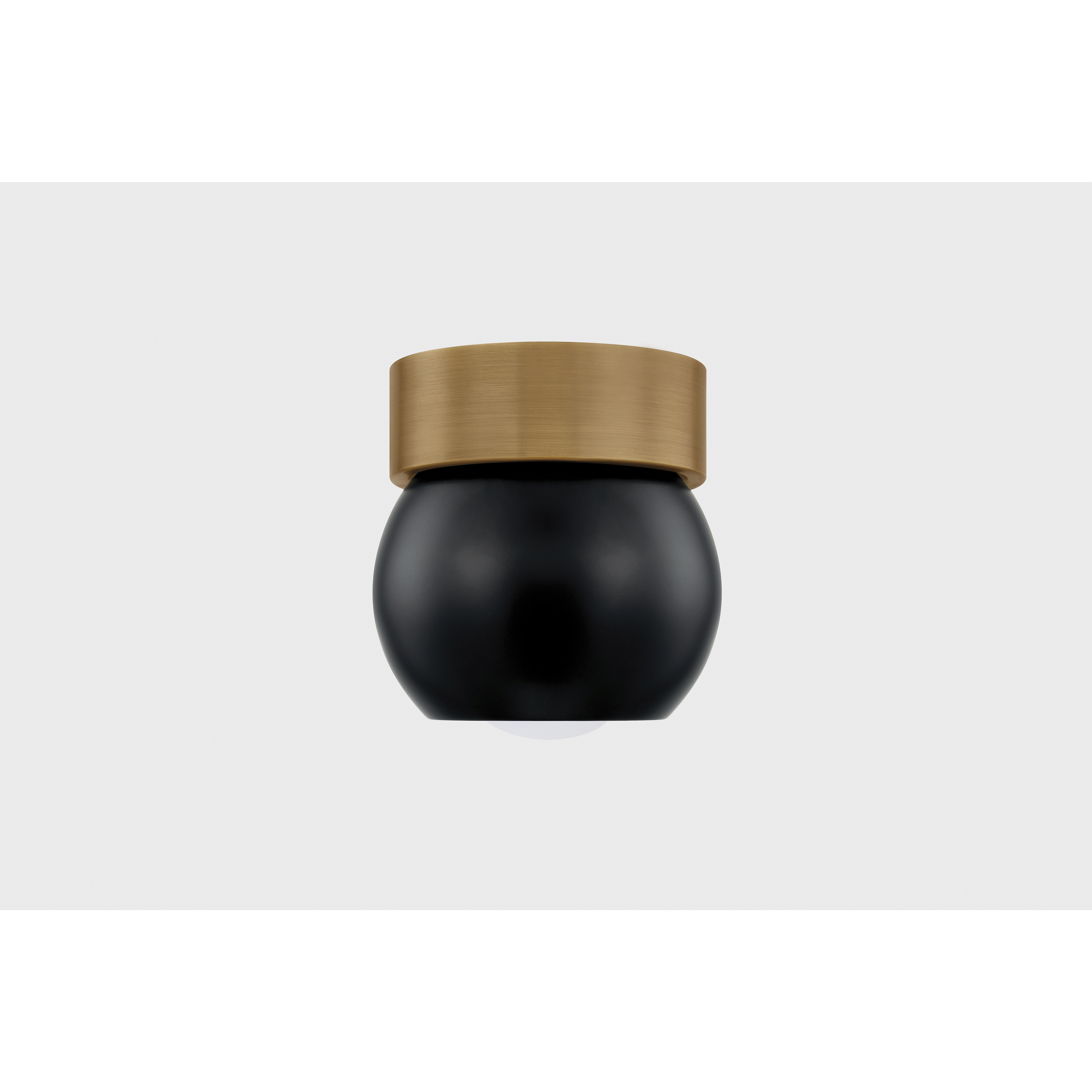 Odin 1 Light 5.5 inch Patina Brass and Soft Black Flush Mount Ceiling Light in Patina Brass/Soft Black
