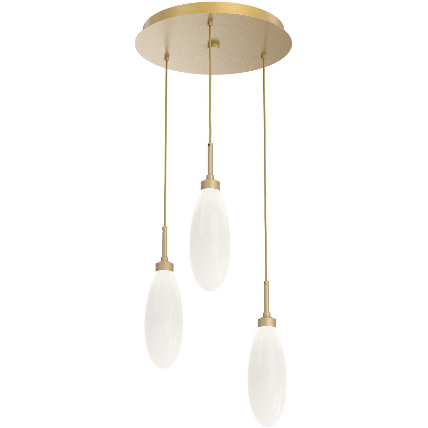 Fiori LED 16.5 inch Gilded Brass Chandelier Ceiling Light, Round Multi-Port