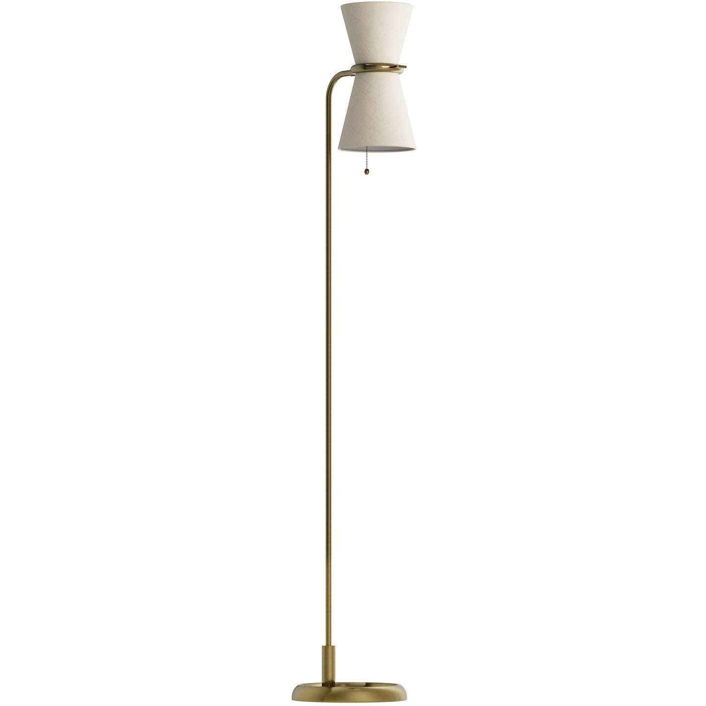 Gable 57.5 inch 60 watt Antique Natural Brass Floor Lamp Portable Light in Oyster