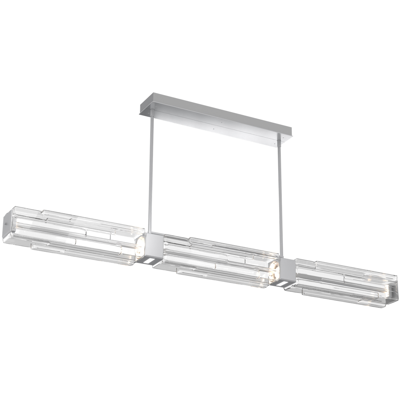 Ledgestone LED Classic Silver Linear Pendant Ceiling Light in 2700K LED, Dining