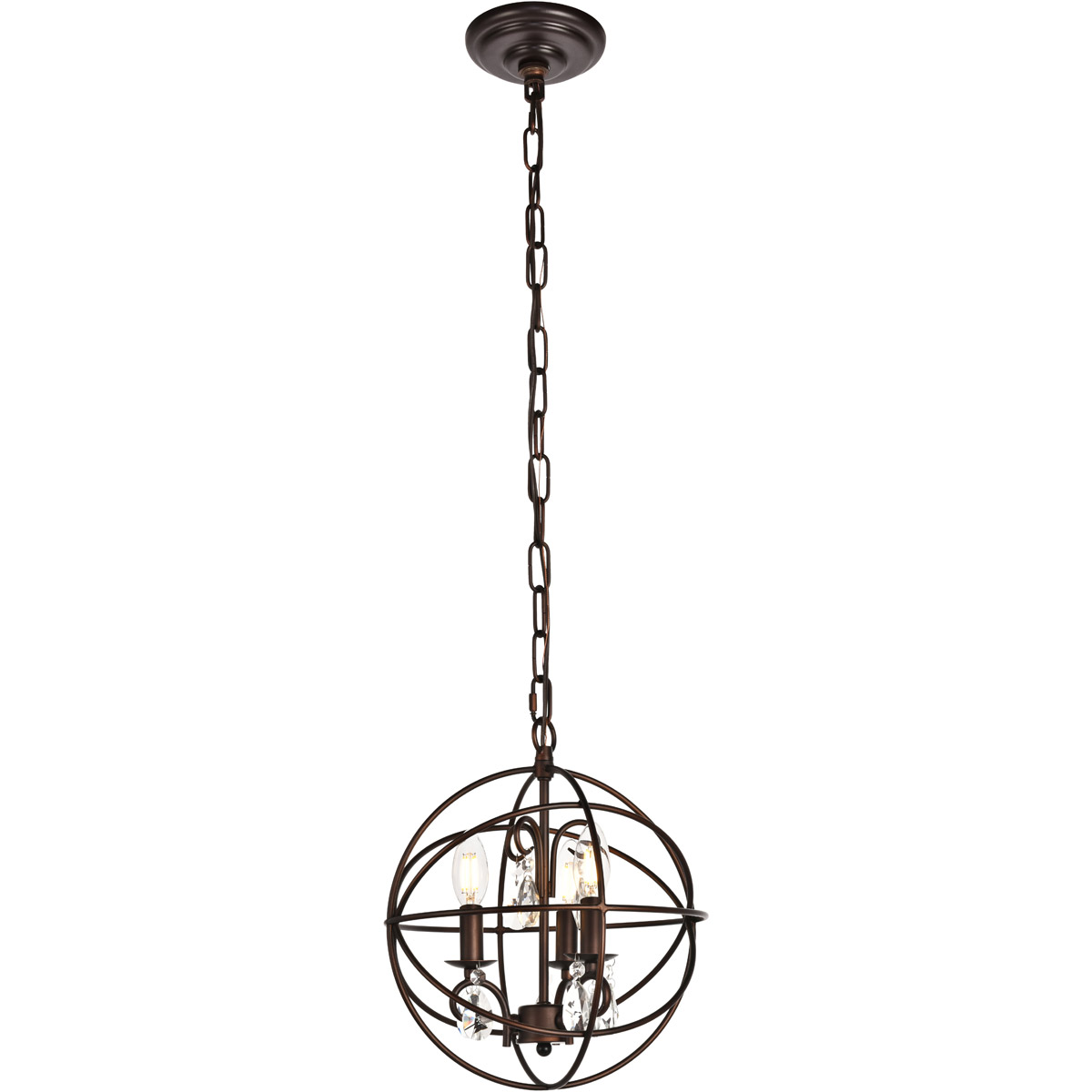 Wallace 3 Light 11.8 inch Dark Copper Brown Pendant Ceiling Light