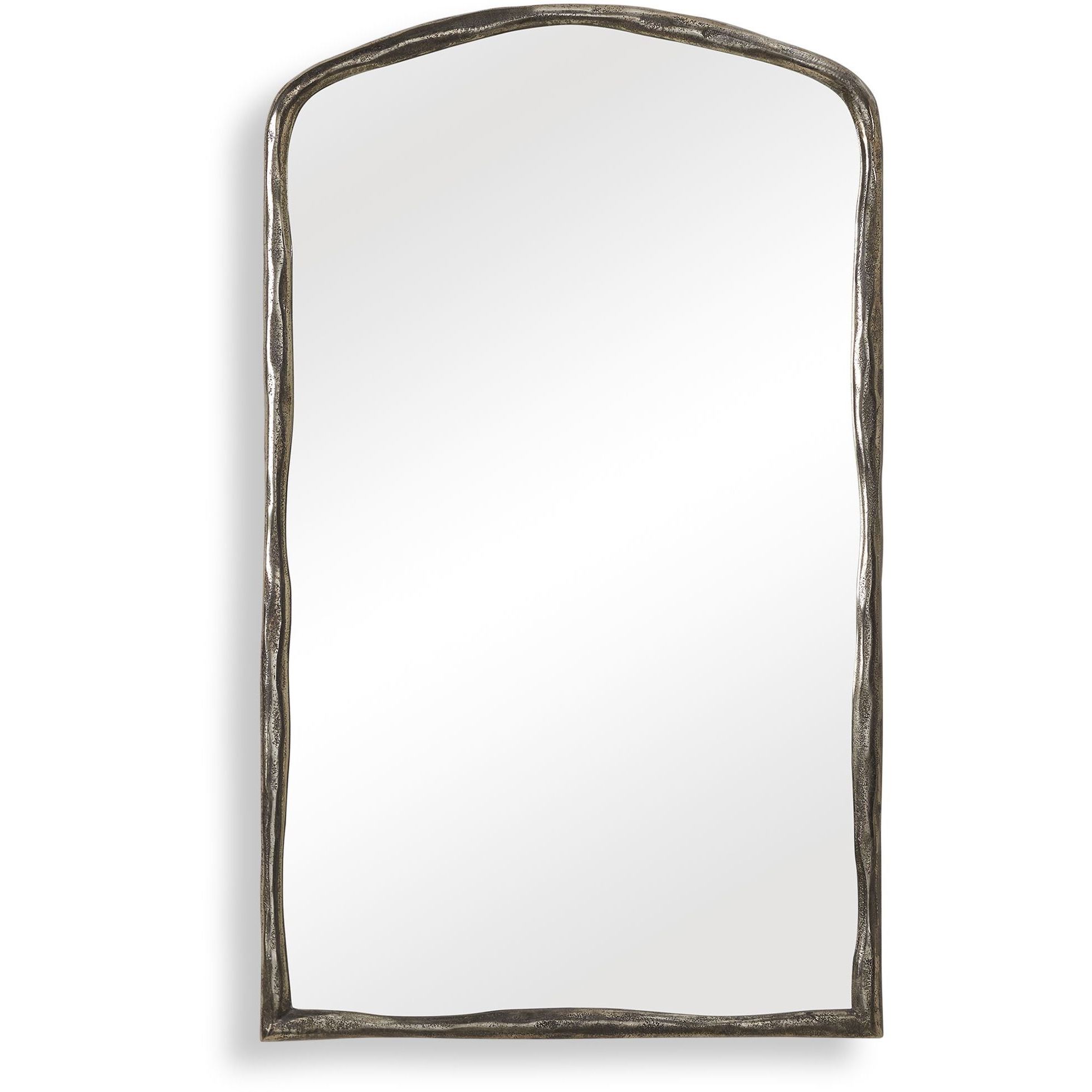 Hammered Arch 40 X 24 inch Plated Antique Nickel Mirror