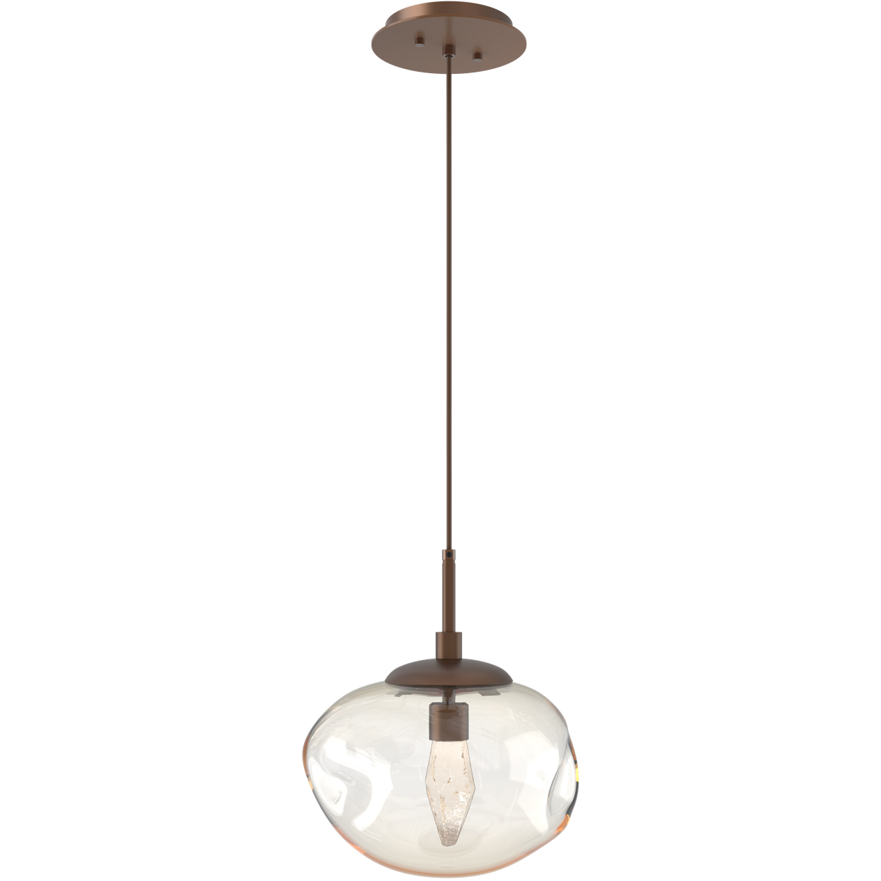 Nova LED LED 10 inch Burnished Bronze Pendant Ceiling Light in 2700K LED, Geo Inner - Amber Outer